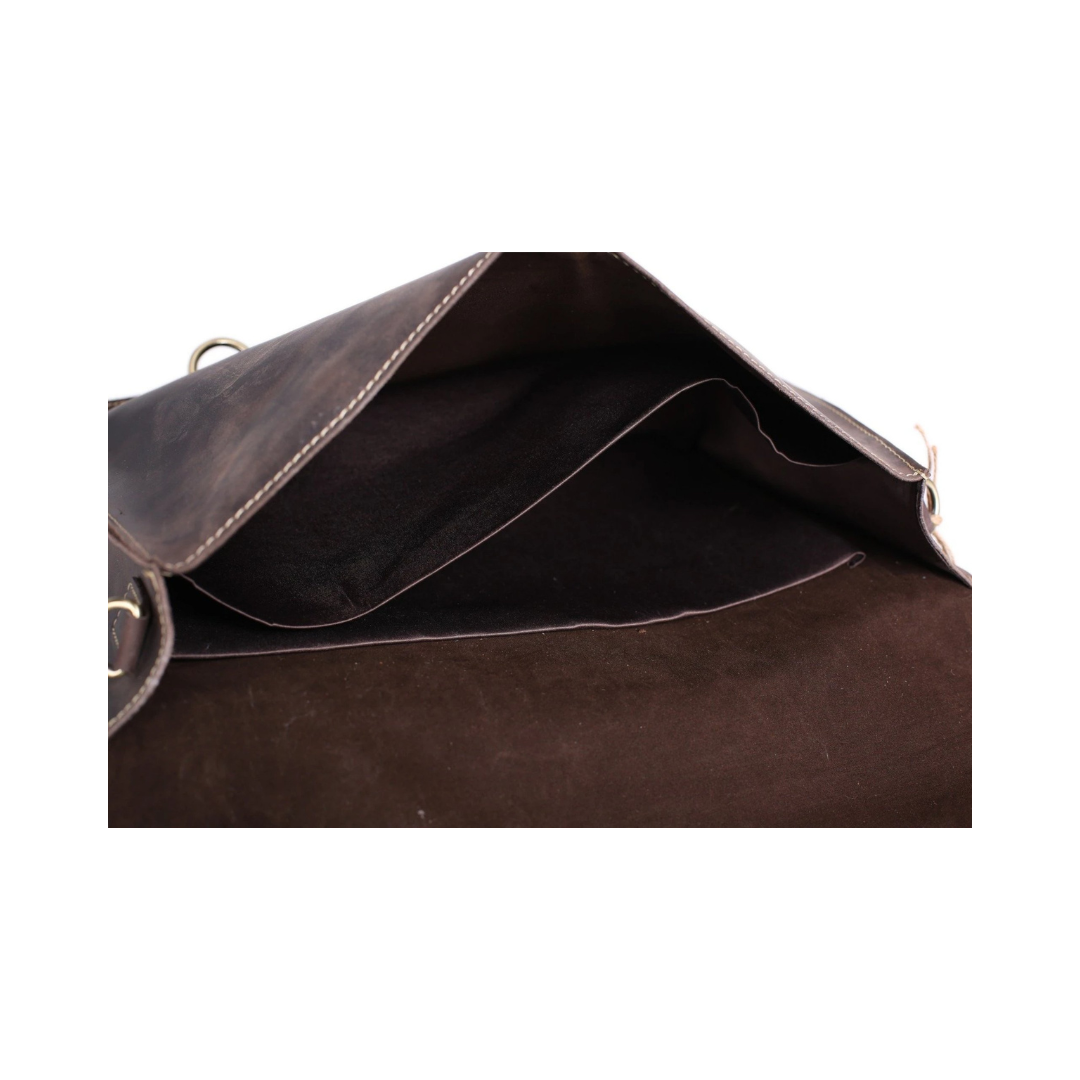 Vintage Style Genuine Leather Briefcase Men's Messenger Bag Laptop Bag Business Handbag