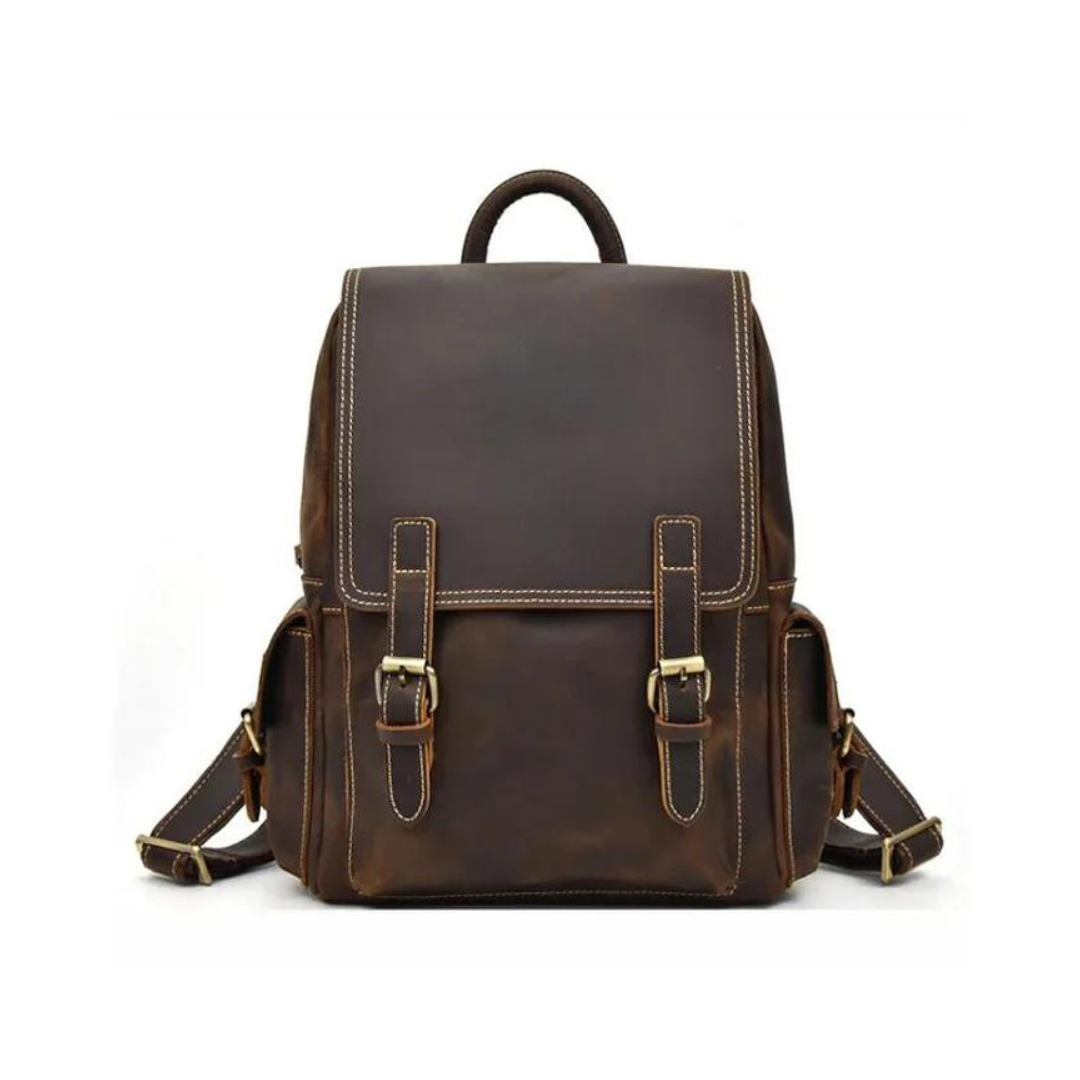 Vintage Leather Backpack, Travel Backpack, Men Rucksack