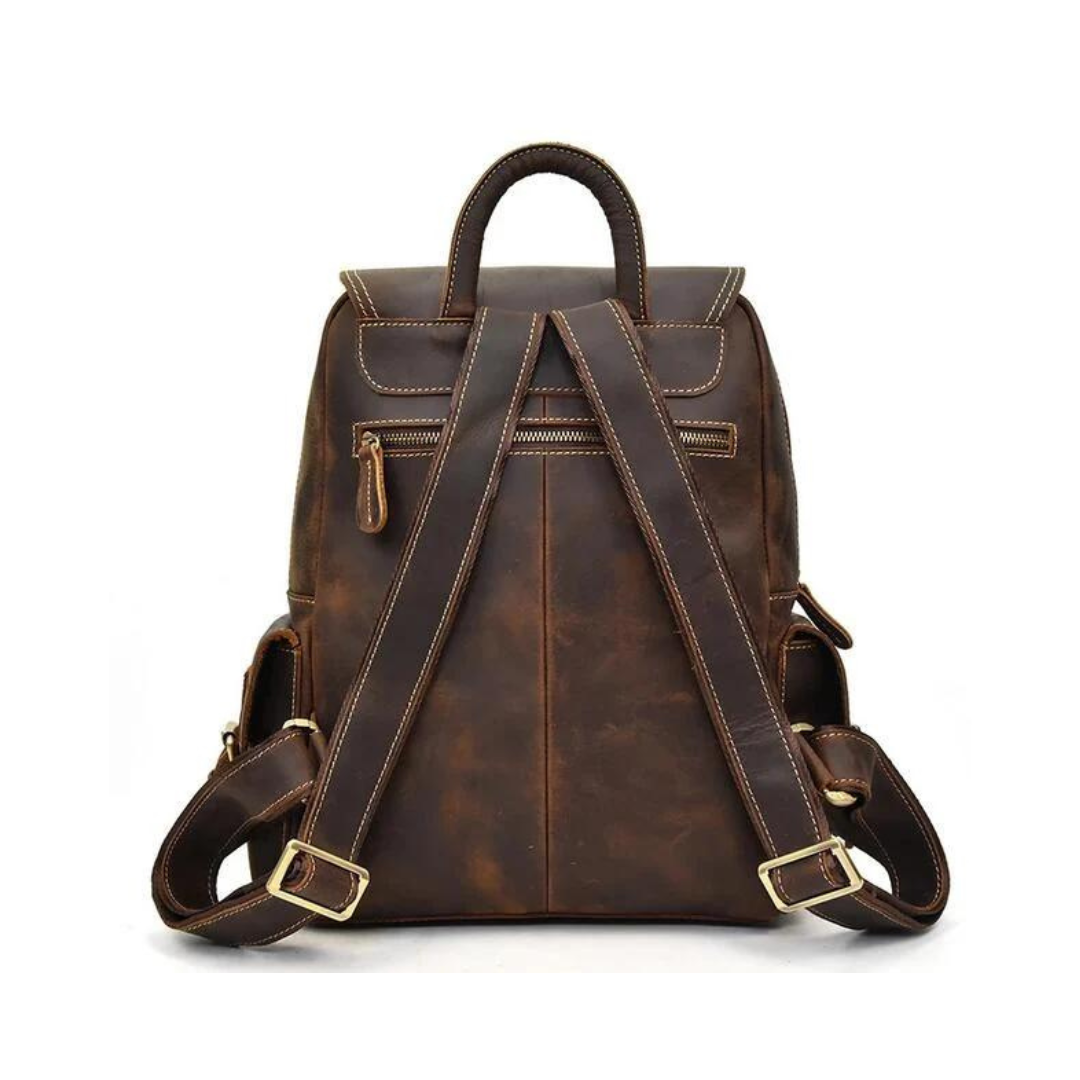 Vintage Leather Backpack, Travel Backpack, Men Rucksack