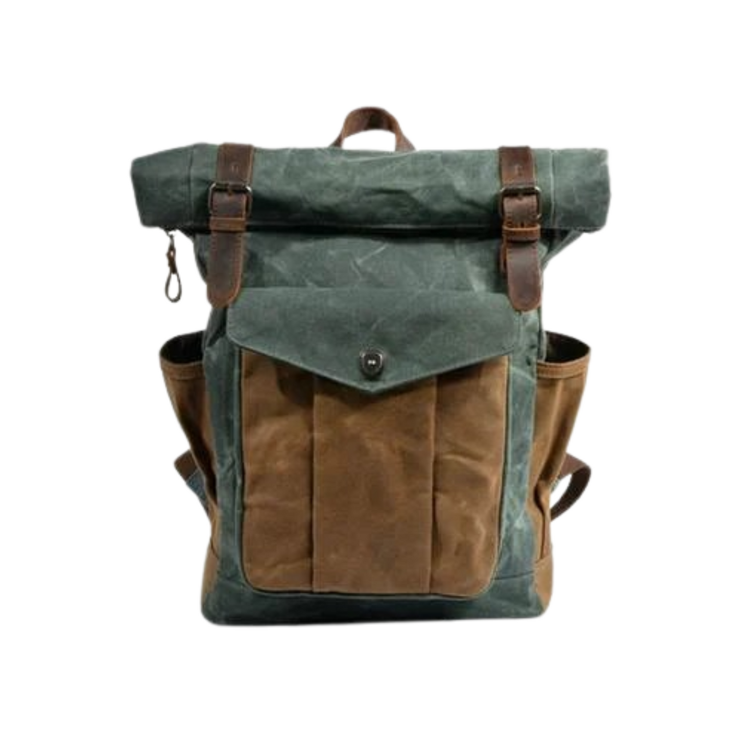 Handmade Washed Waxed Canvas Leather Backpack Rucksack Travel Backpack 