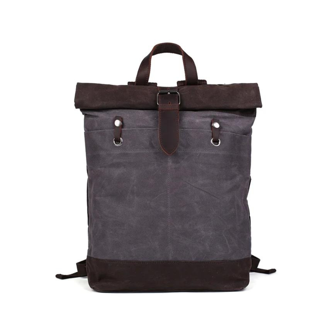 Waxed Canvas Backpack with Leather Accents, Waterproof Canvas Travel Backpack, School Backpack