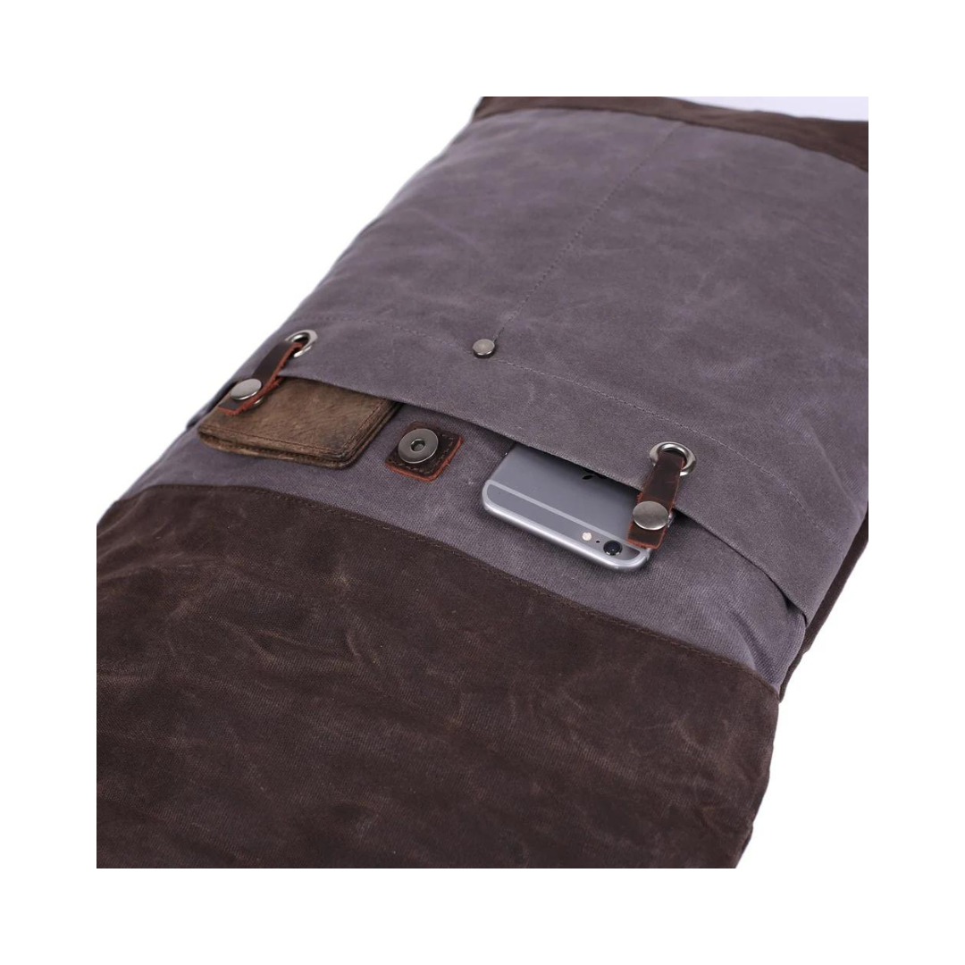 Waxed Canvas Backpack with Leather Accents, Waterproof Canvas Travel Backpack, School Backpack