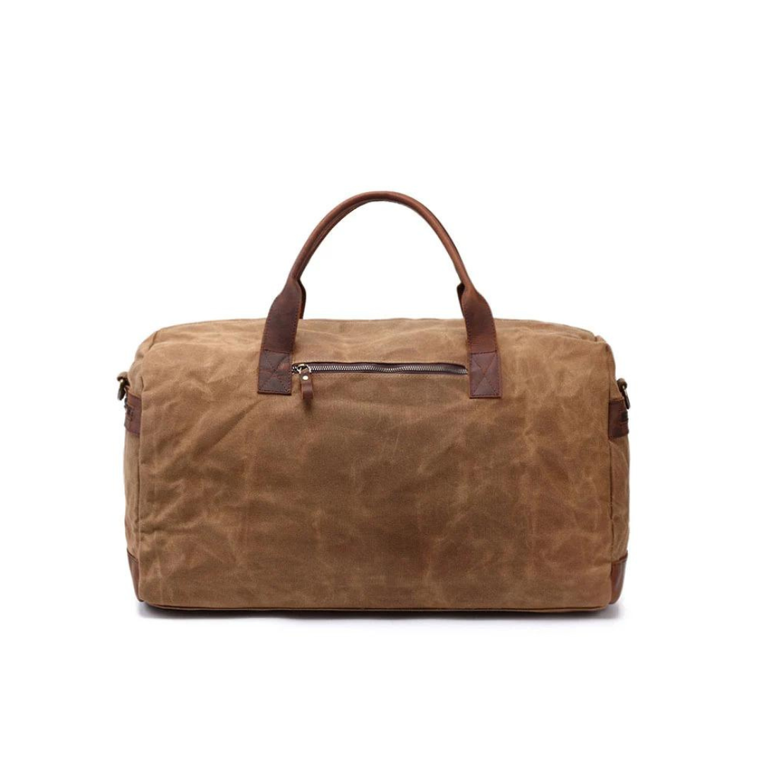 Waxed Canvas Leather Holdall Duffel Travel Bag