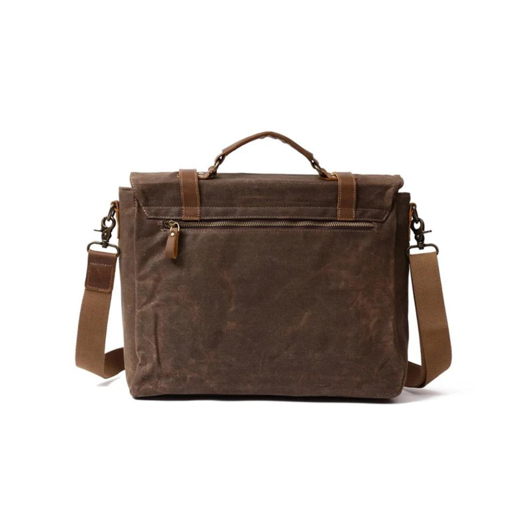 Waxed Canvas Leather Messenger Bag, Men's Shoulder Bag