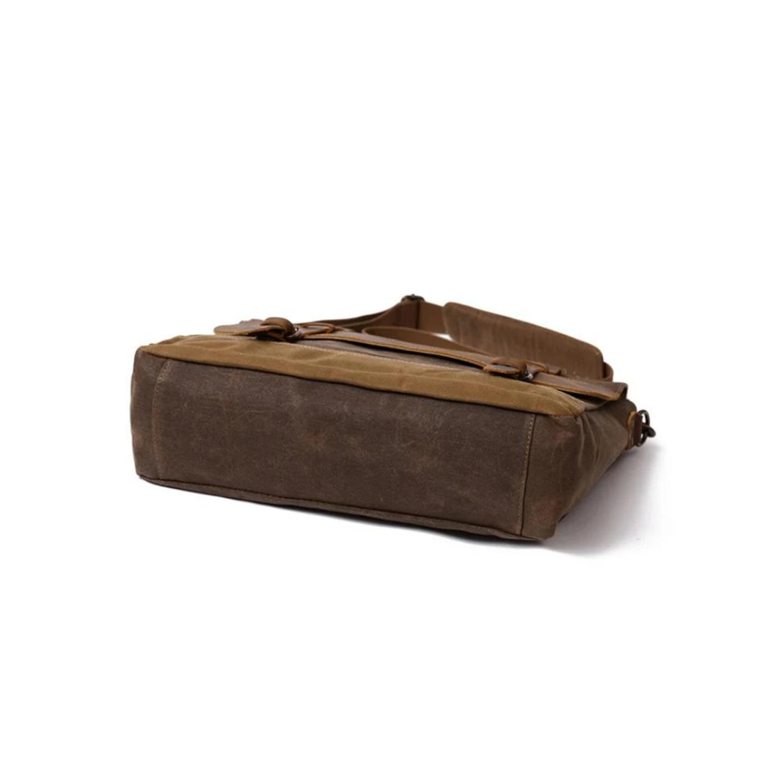 Waxed Canvas Leather Messenger Bag, Men's Shoulder Bag