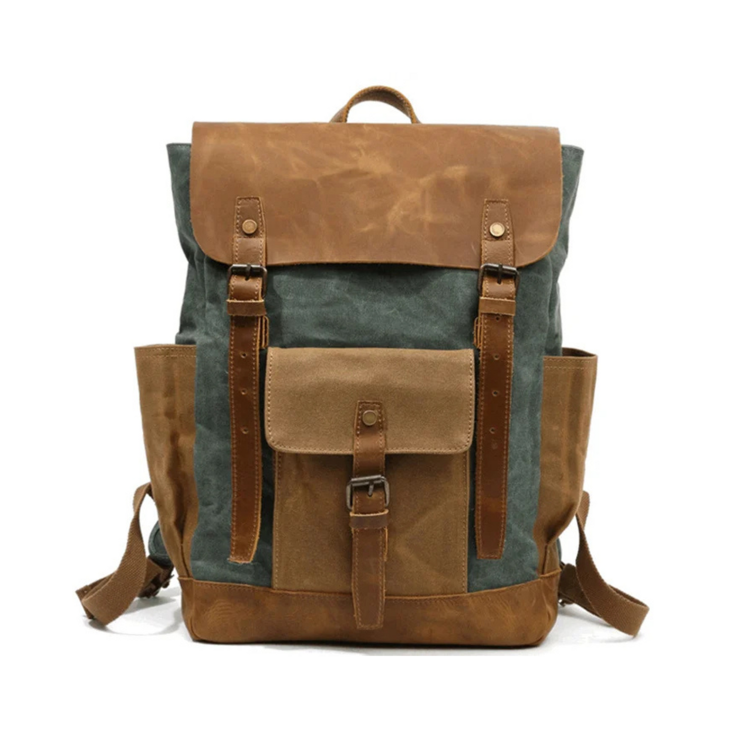 Waxed Canvas with Full Grain Leather Backpack
