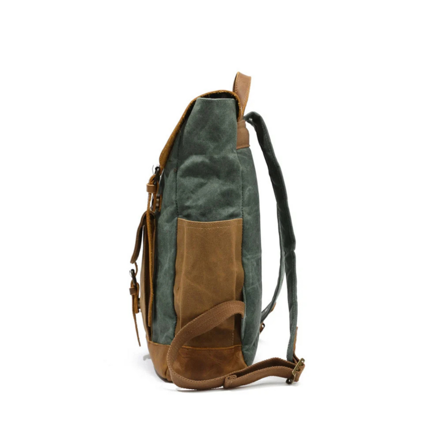 Waxed Canvas with Full Grain Leather Backpack