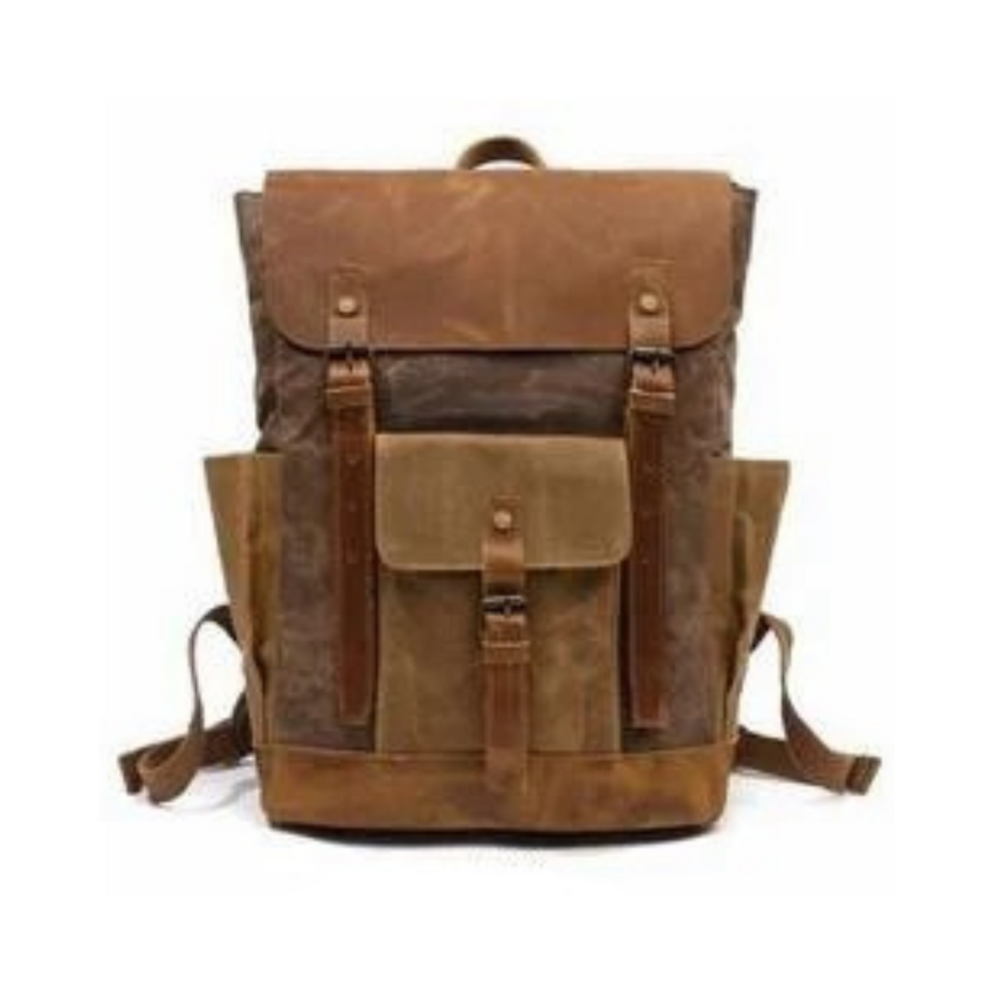 Waxed Canvas with Full Grain Leather Backpack