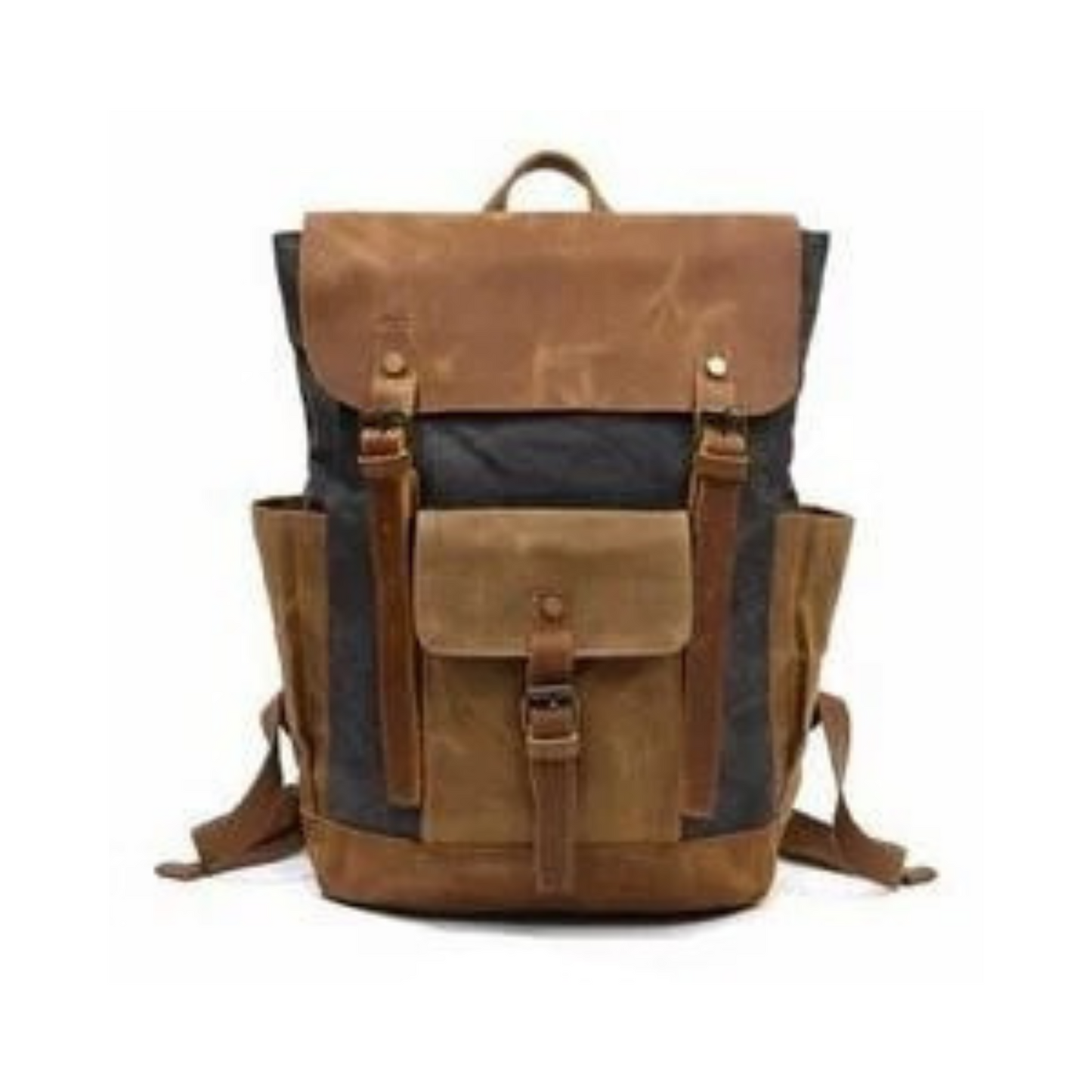 Waxed Canvas with Full Grain Leather Backpack