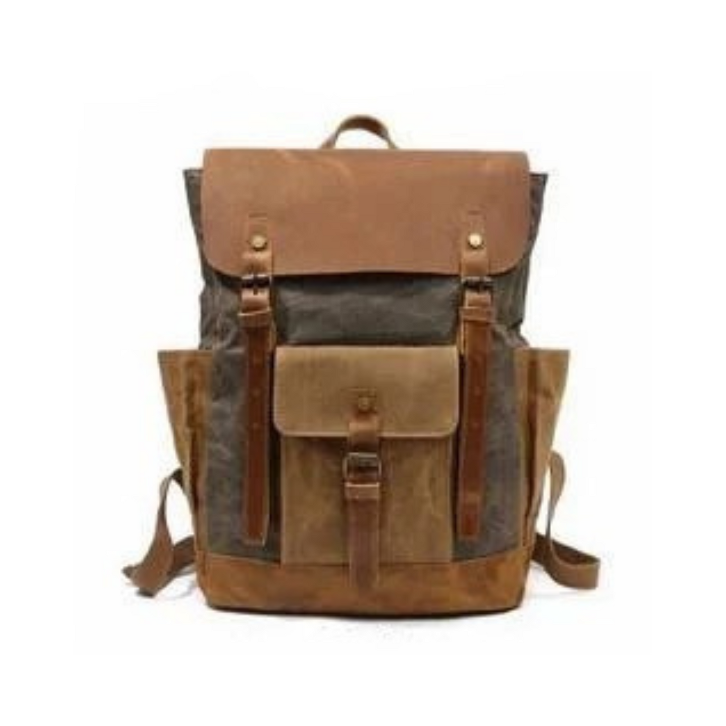Waxed Canvas with Full Grain Leather Backpack