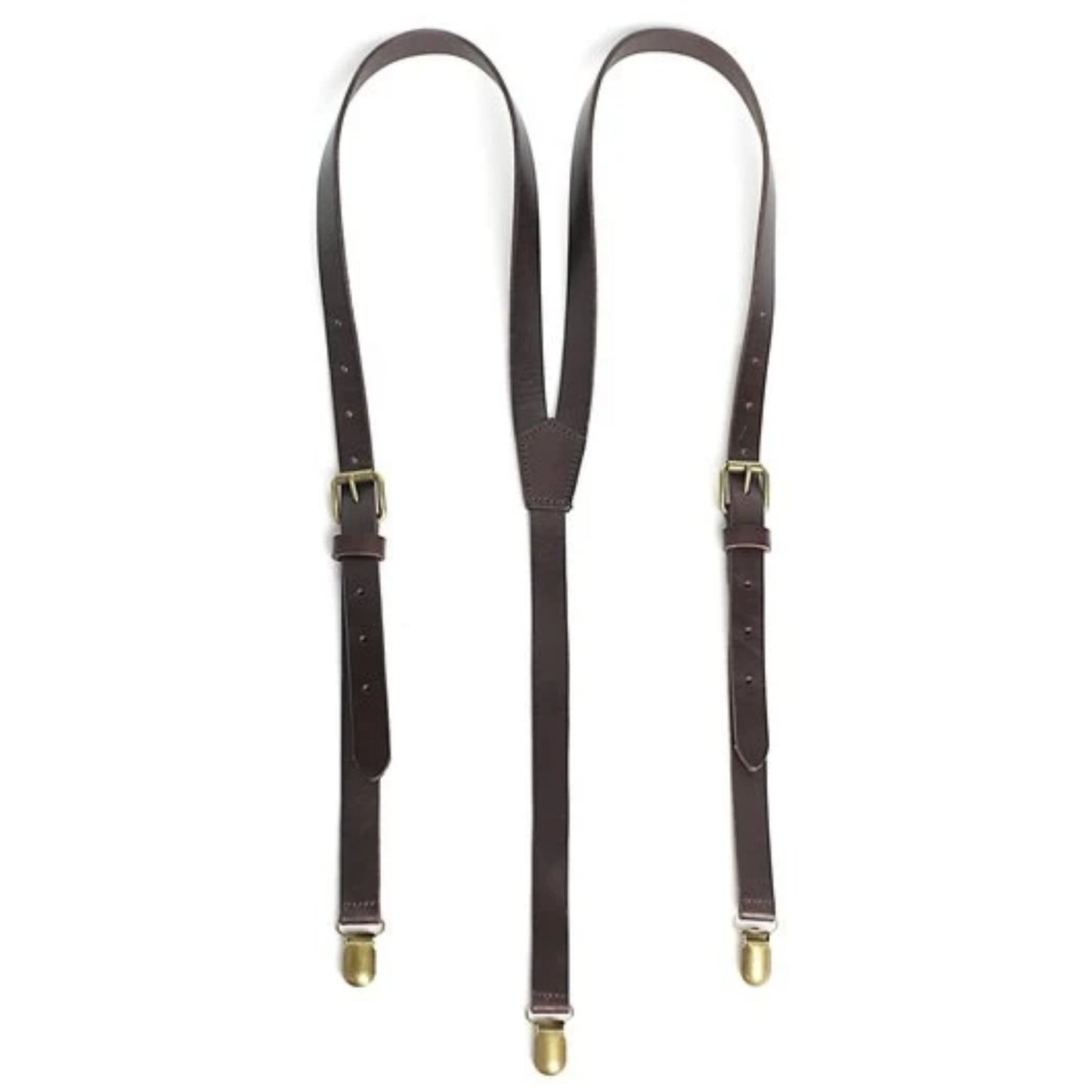 Handmade Vintage Genuine Leather Suspenders - Black Coffee - Blue Sebe Handmade Leather Bags