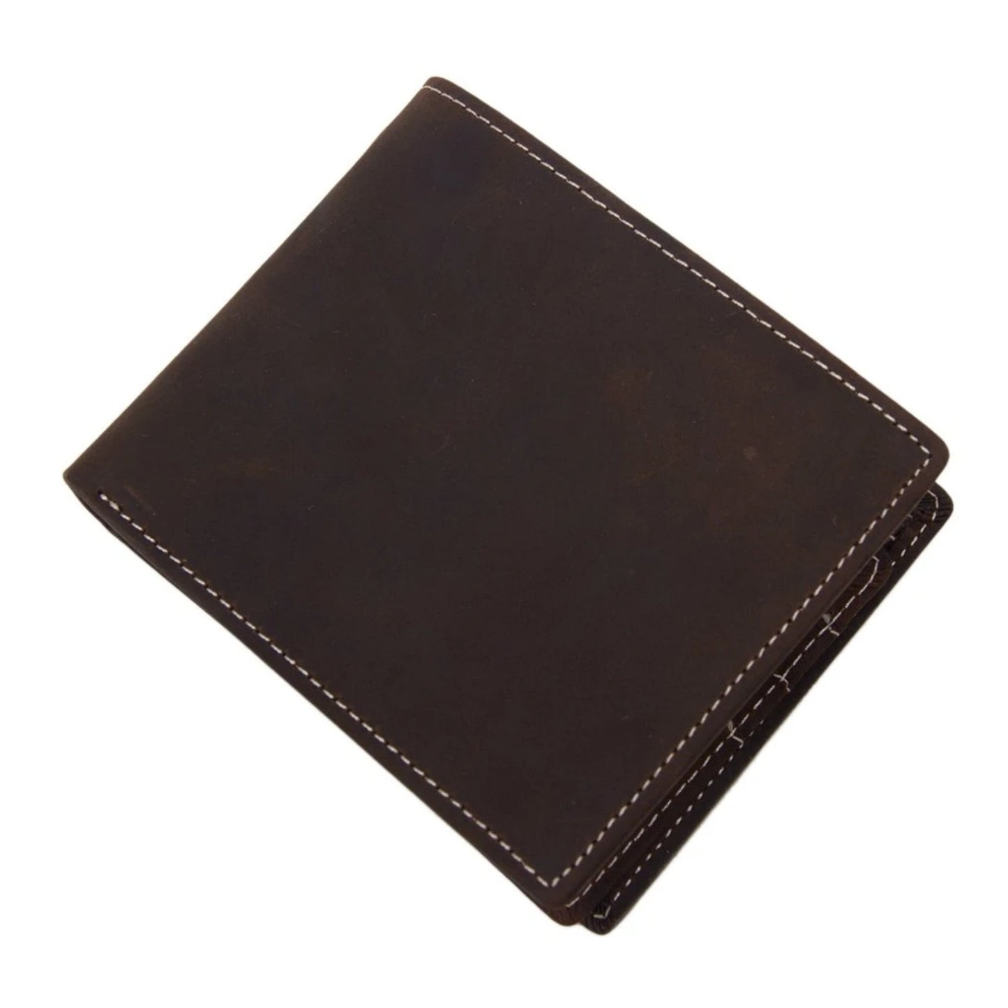 Handmade Genuine Leather Men Short Wallet -DB - Blue Sebe Handmade Leather Bags
