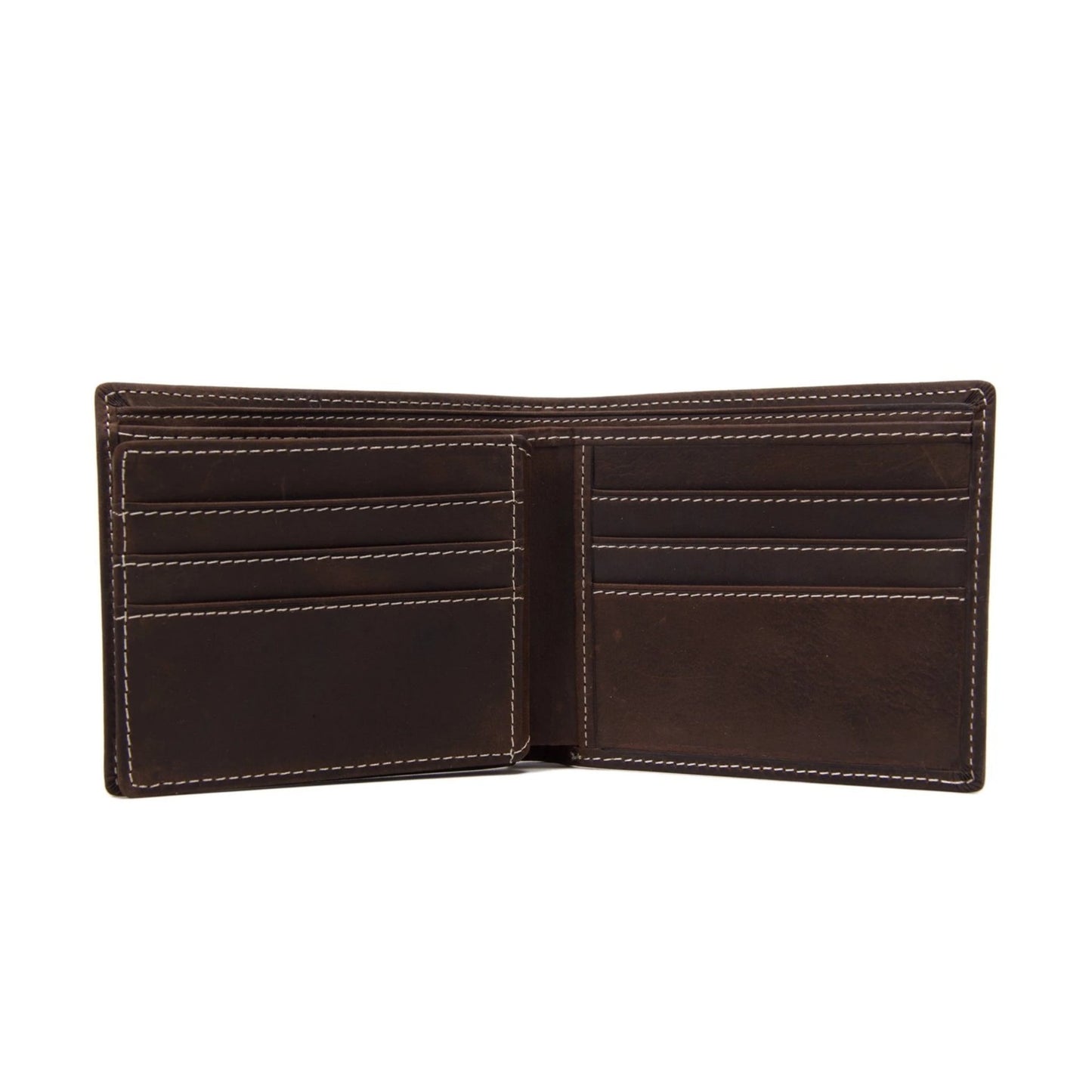 Handmade Genuine Leather Men Short Wallet -DB - Blue Sebe Handmade Leather Bags