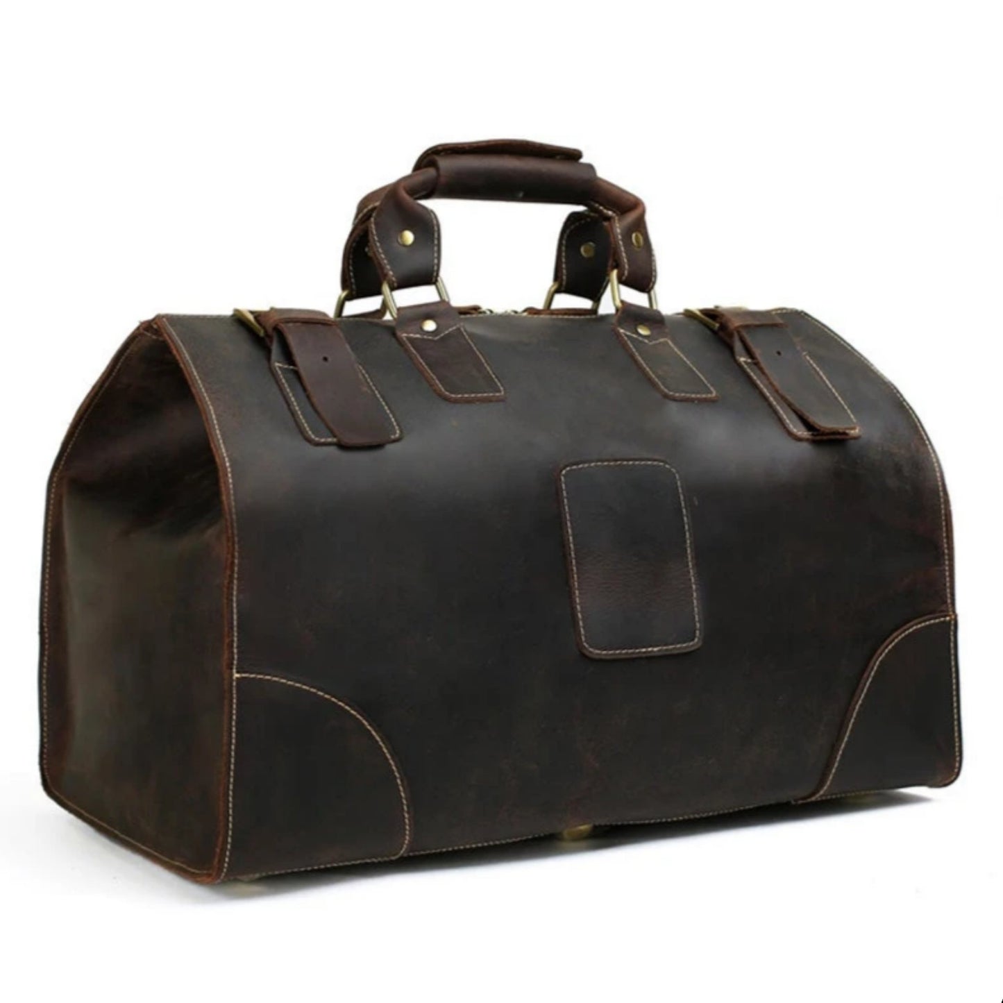 Extra Large Vintage Genuine Leather Duffel Bag, Travel Bag, Handbag