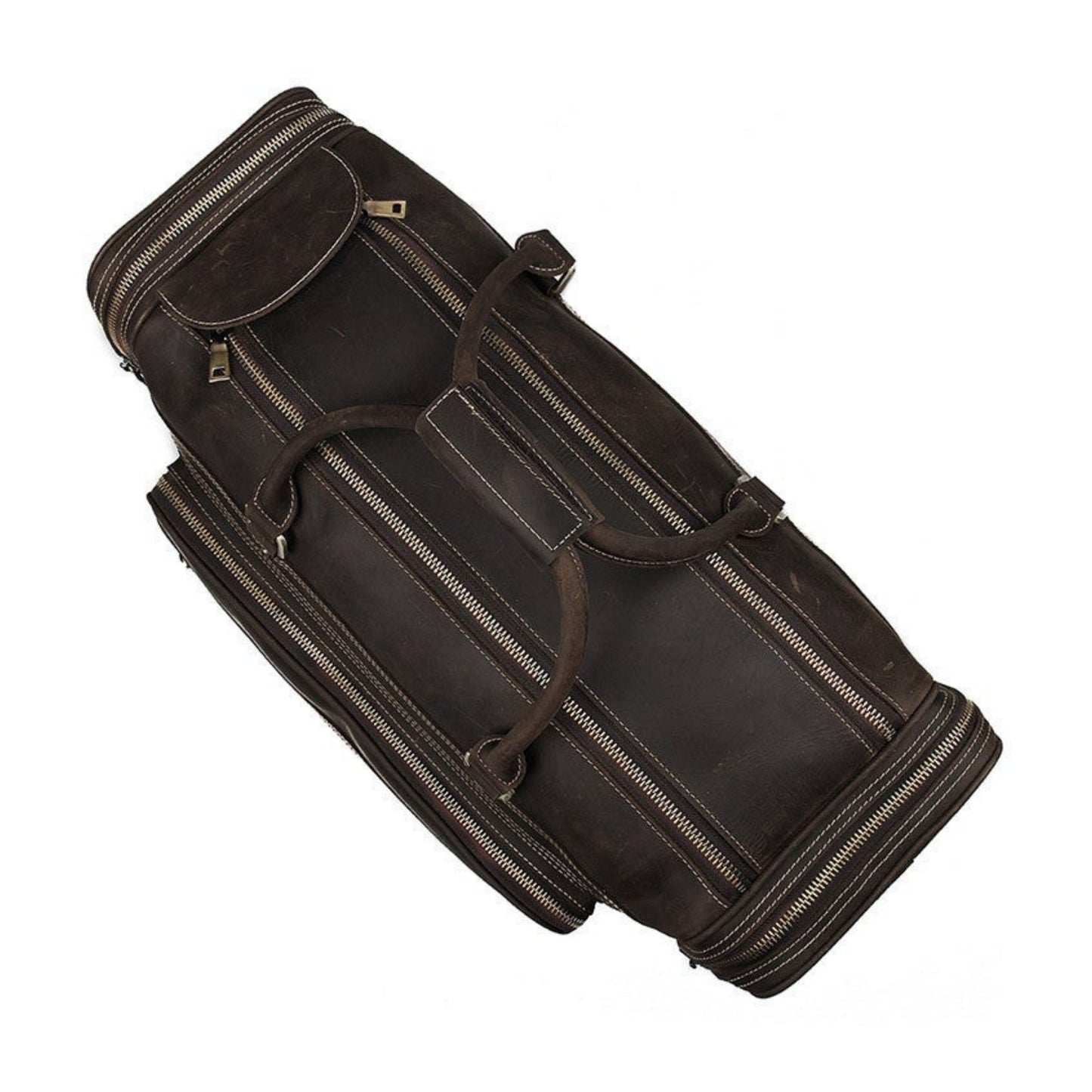 50L Extra Large Vintage Leather Travel Duffle Bag - Blue Sebe Handmade Leather Bags