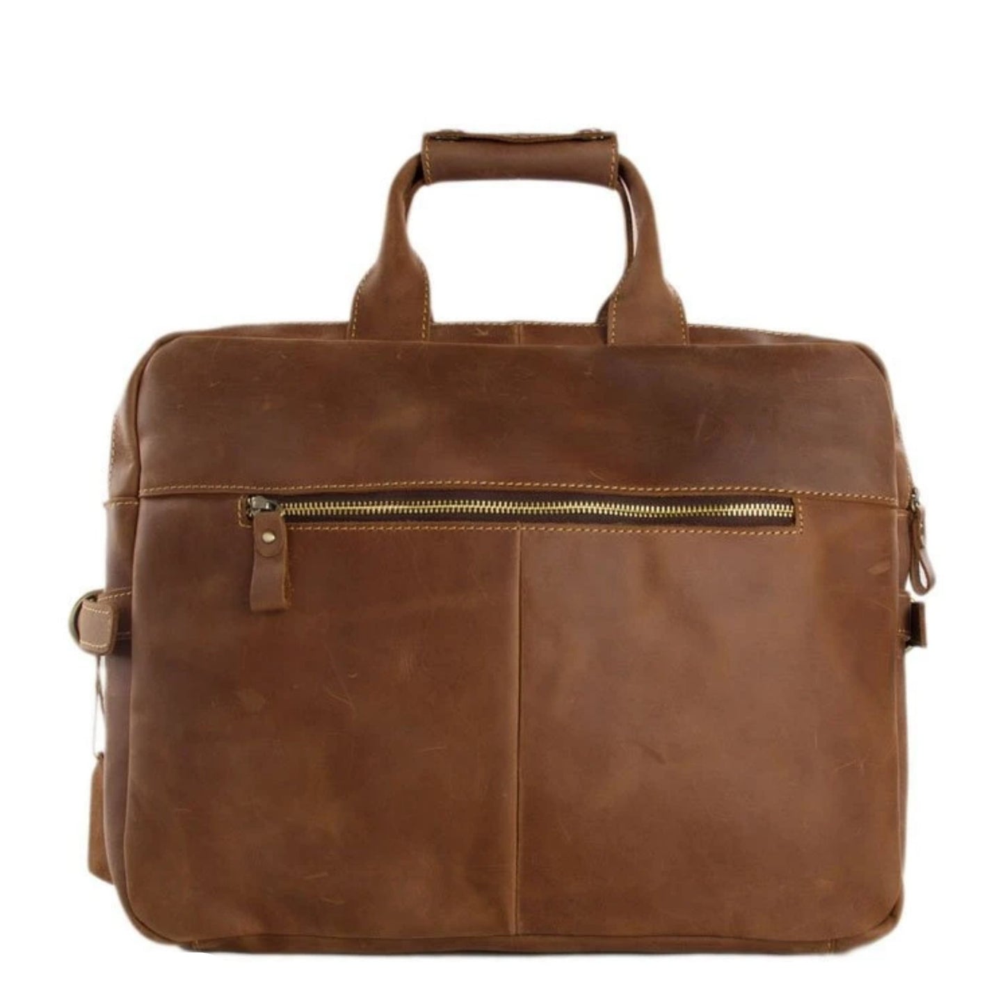 Handmade Full Grain Calfskin Leather Business Satchel - Blue Sebe Handmade Leather Bags