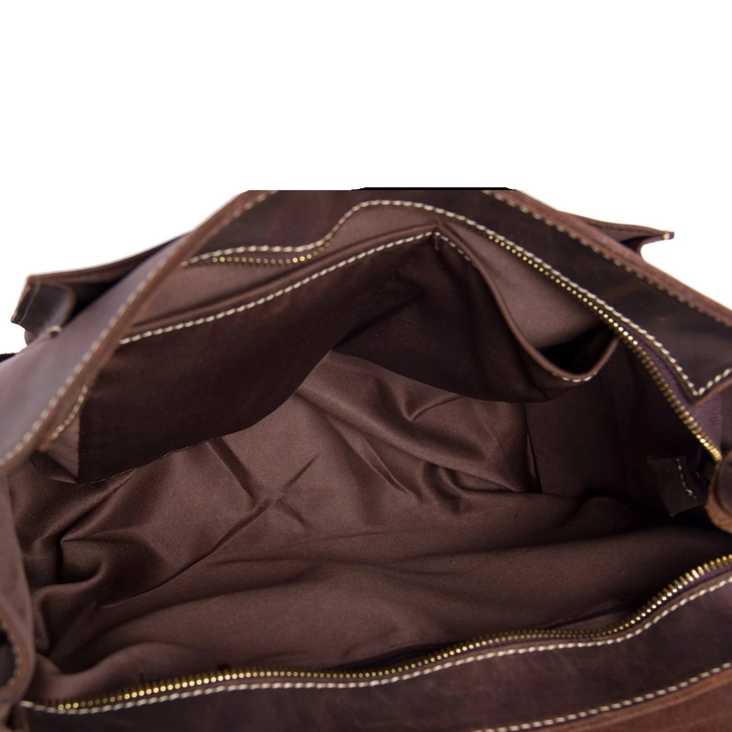 Handmade Genuine Leather Satchel Handbag - Dark Brown - Blue Sebe Handmade Leather Bags
