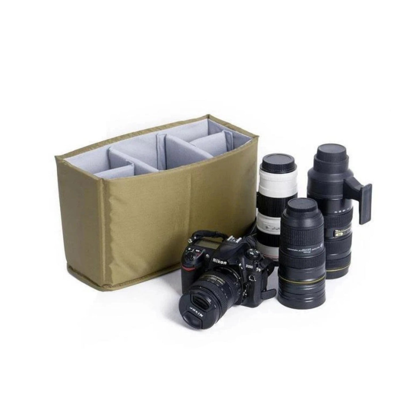 Camera Insert Bags - Army Green - Blue Sebe Handmade Leather Bags