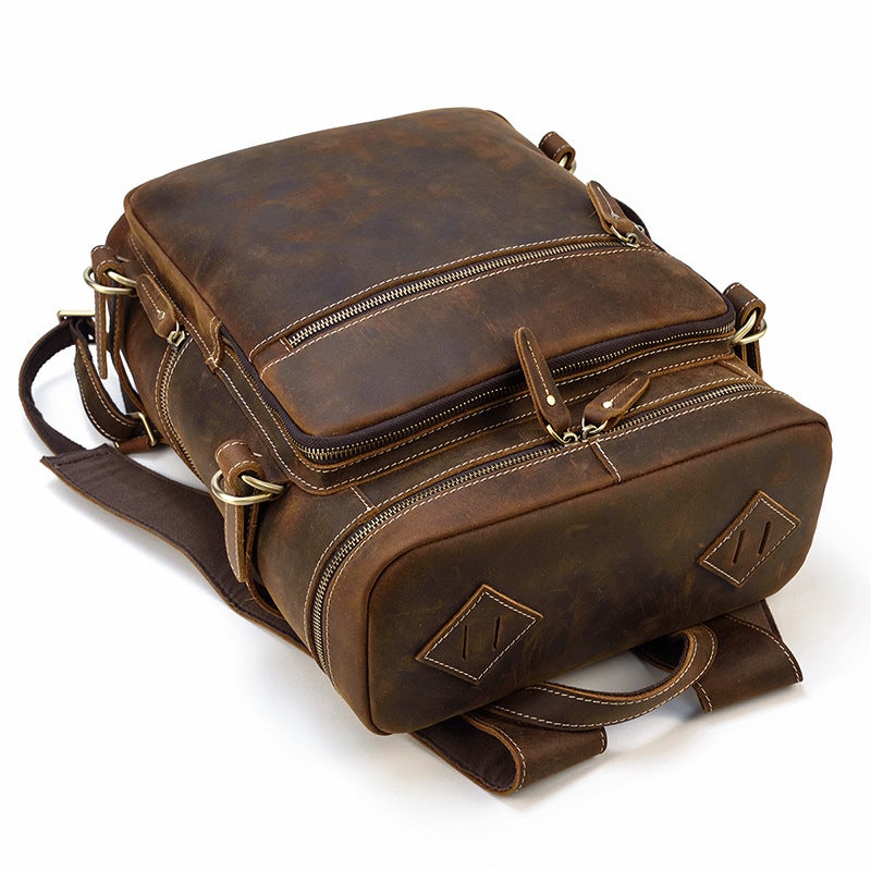 Vintage Leather Backpack, Travel Backpack, Hiking Backpack, Leather Rucksack