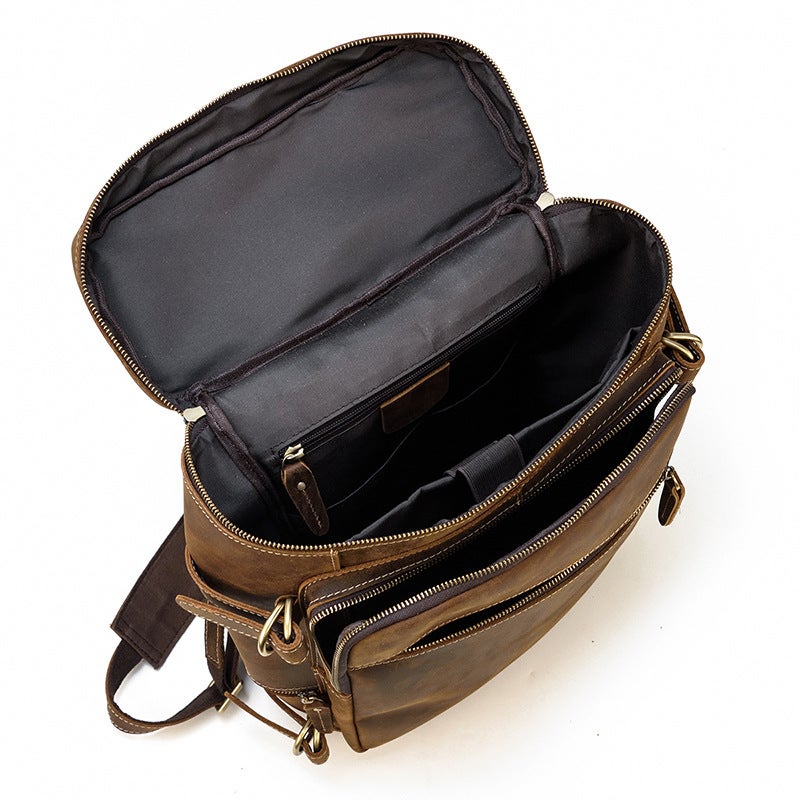 Vintage Leather Backpack, Travel Backpack, Hiking Backpack, Leather Rucksack