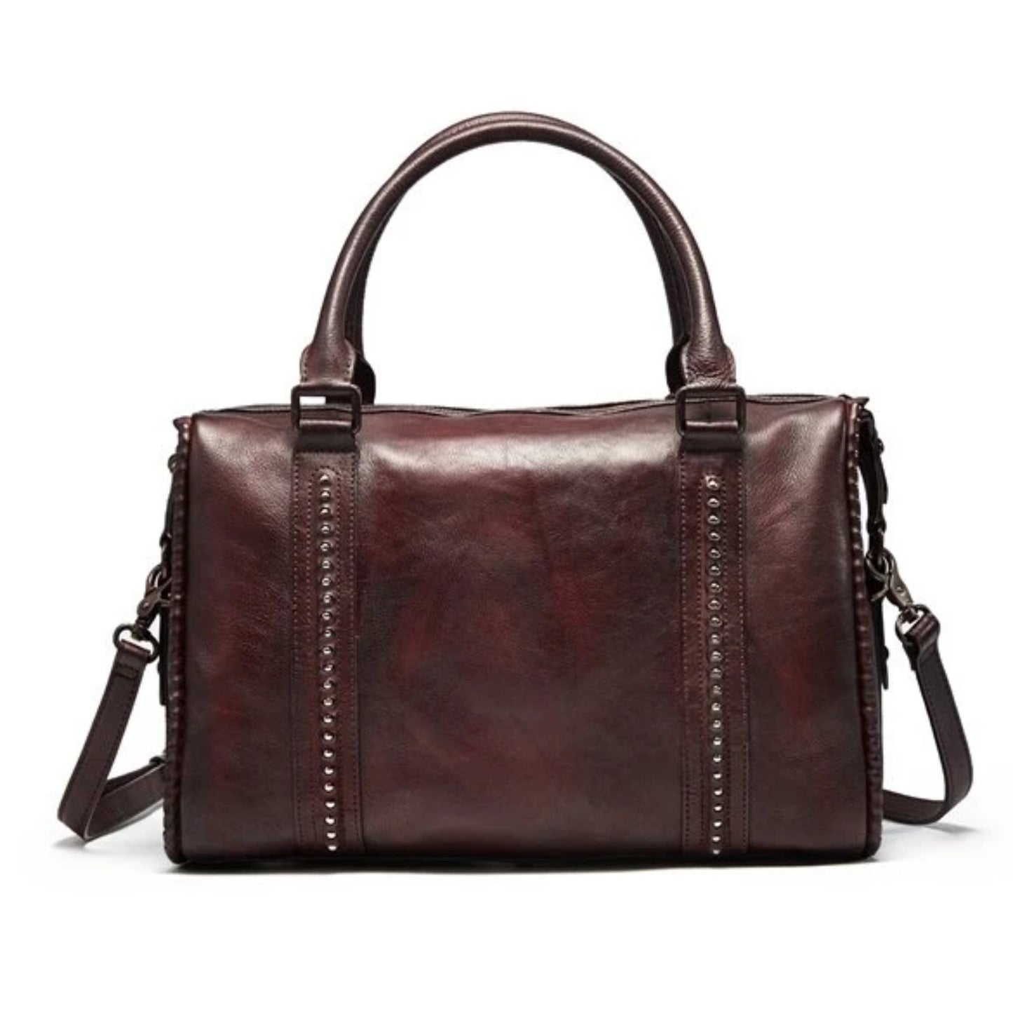 Handmade Full Grain Leather women Satchel Handbag - Blue Sebe Handmade Leather Bags
