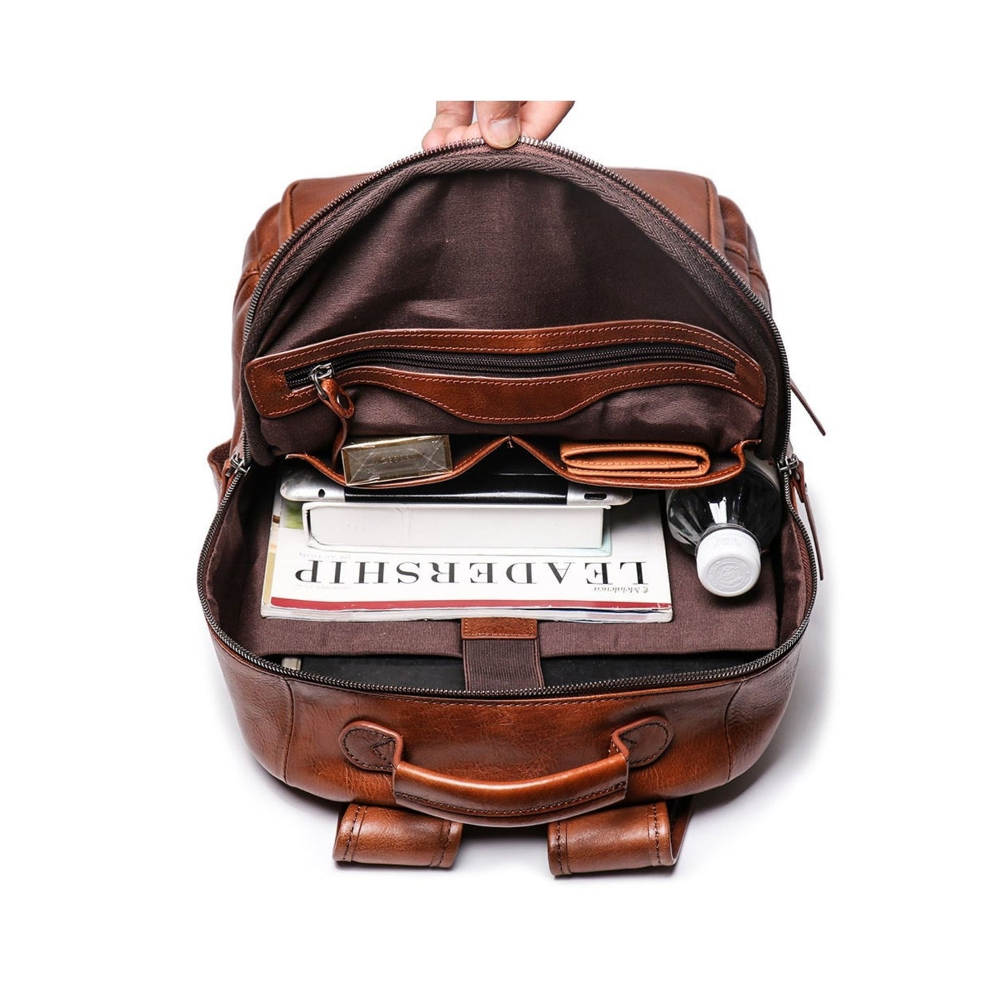 Full Grain Soft Leather Backpack - Blue Sebe Handmade Leather Bags