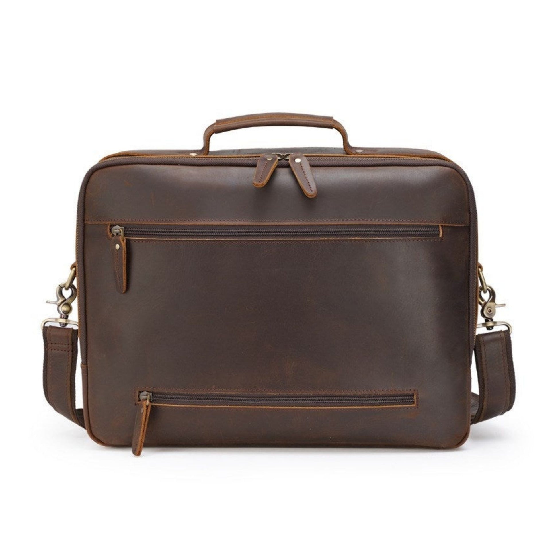 Handmade Full Grain Leather 15.6'' Business Handbag - Blue Sebe Handmade Leather Bags