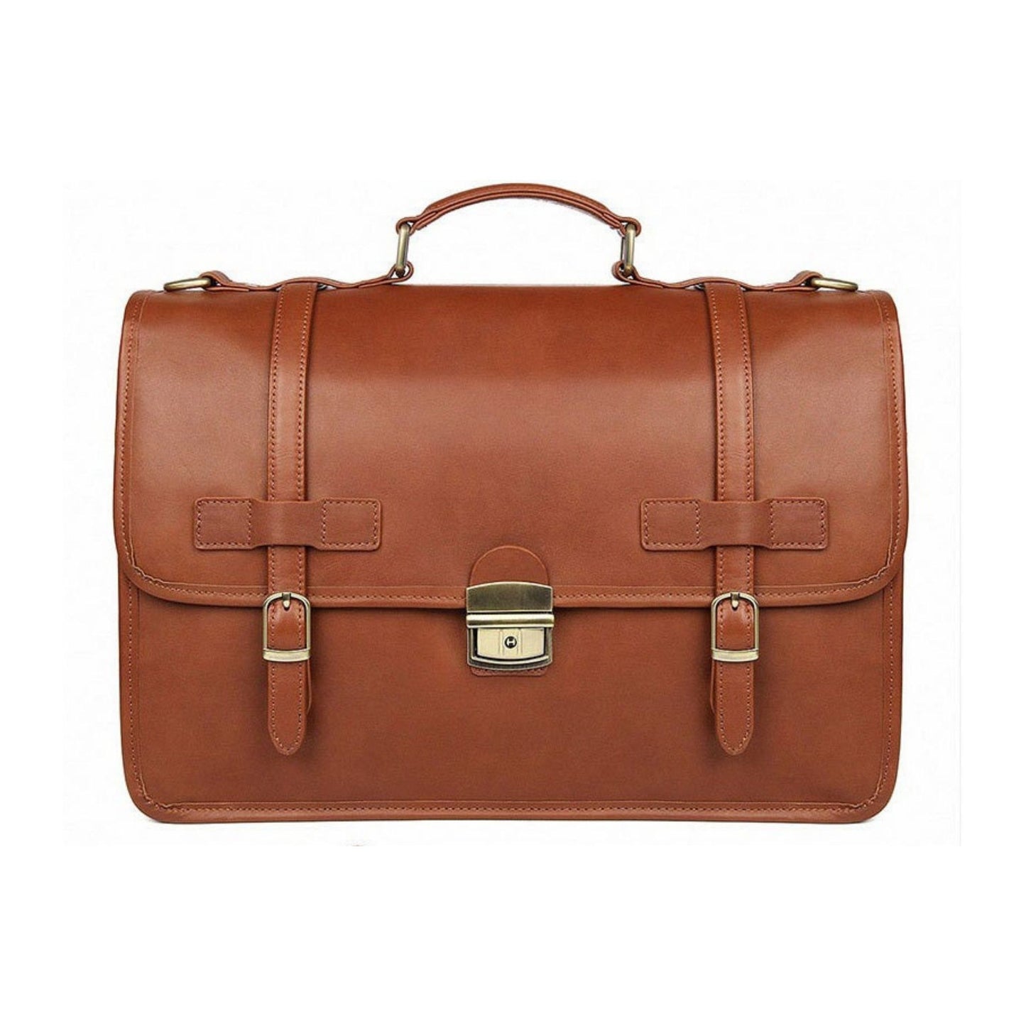Handmade Full Grain Men's Leather Briefcase - Blue Sebe Handmade Leather Bags