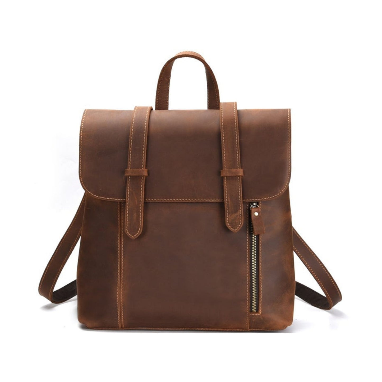 Handmade Genuine Leather Men Backpack - Blue Sebe Handmade Leather Bags