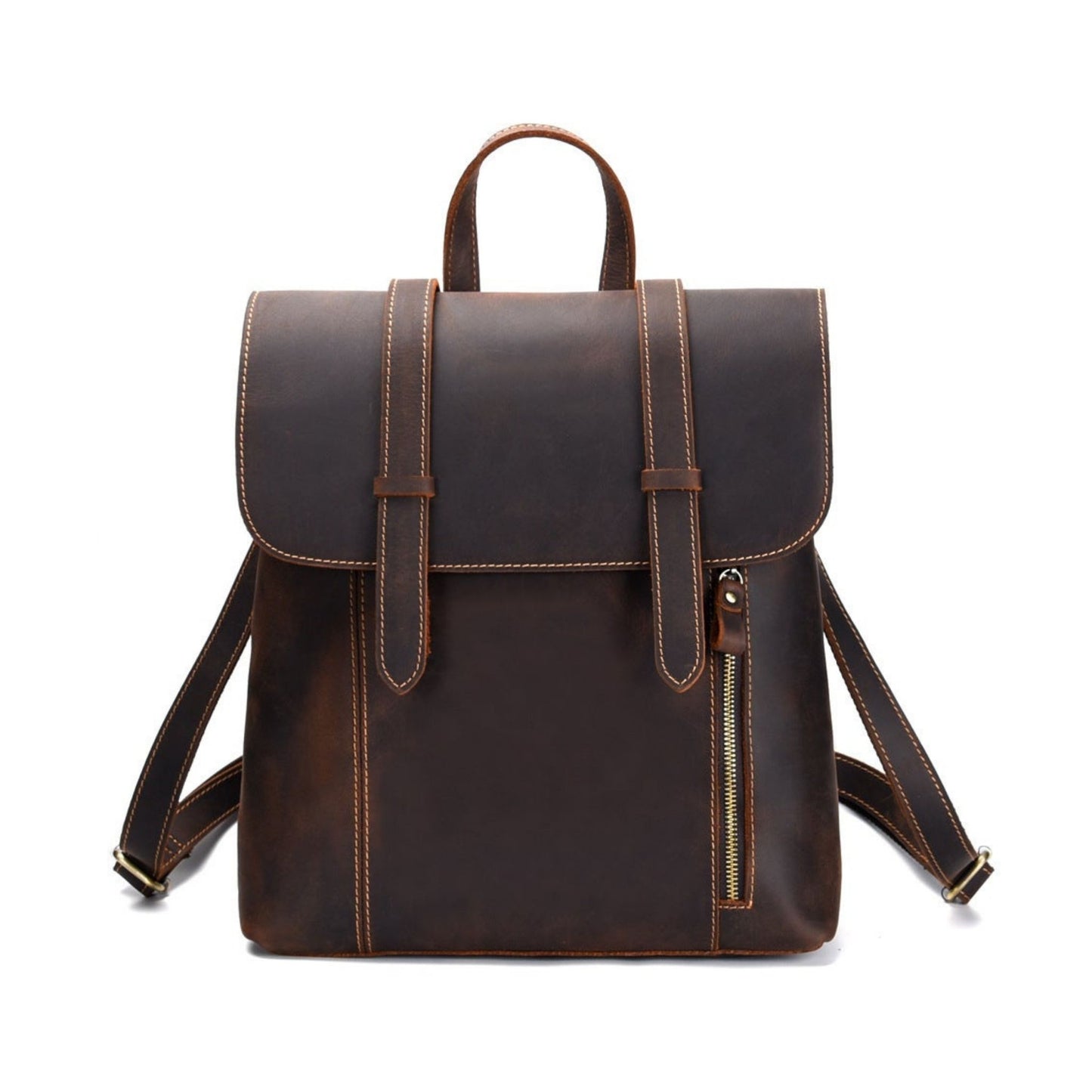 Handmade Genuine Leather Men Backpack - Blue Sebe Handmade Leather Bags