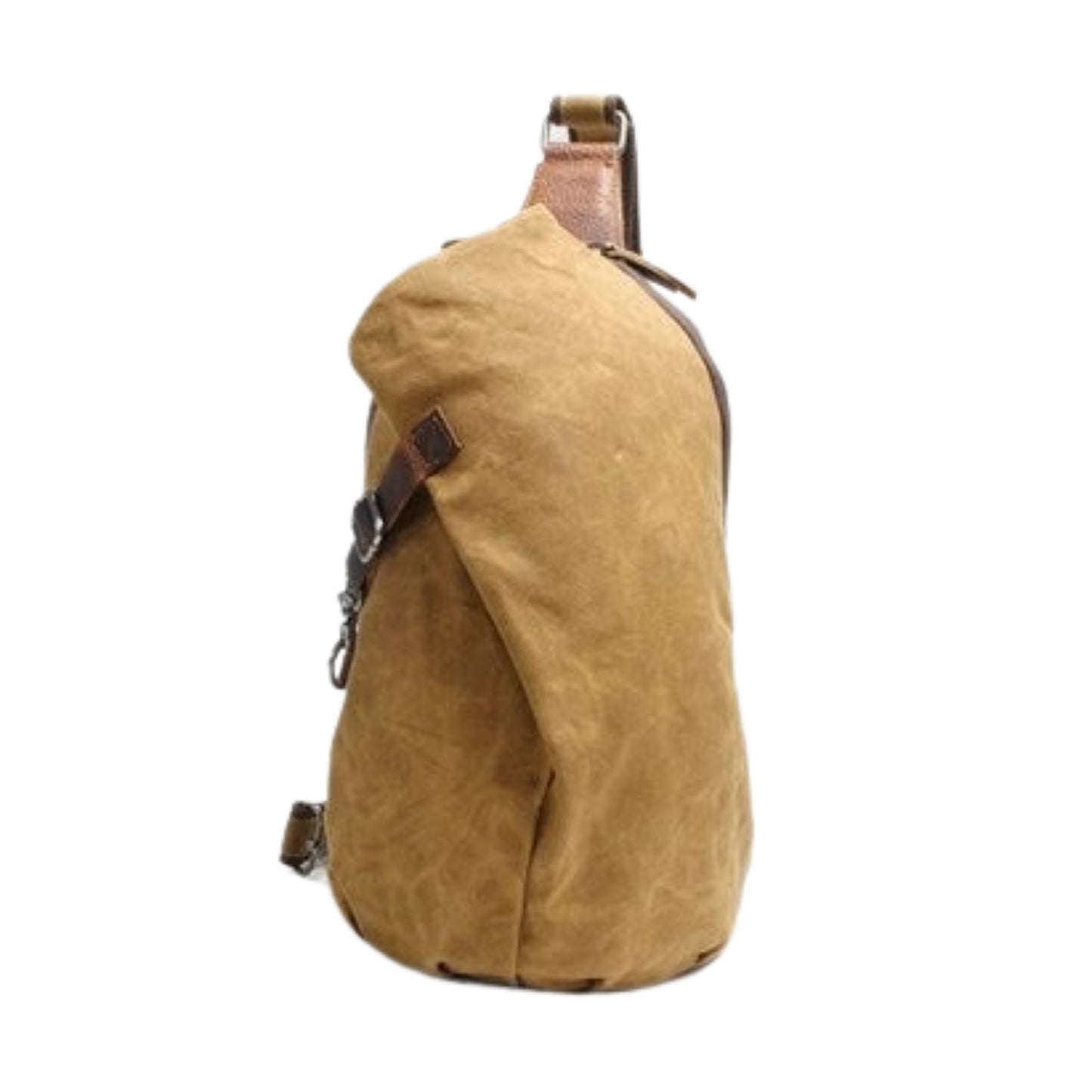 Handmade Leather Canvas Chest Bag - Blue Sebe Handmade Leather Bags