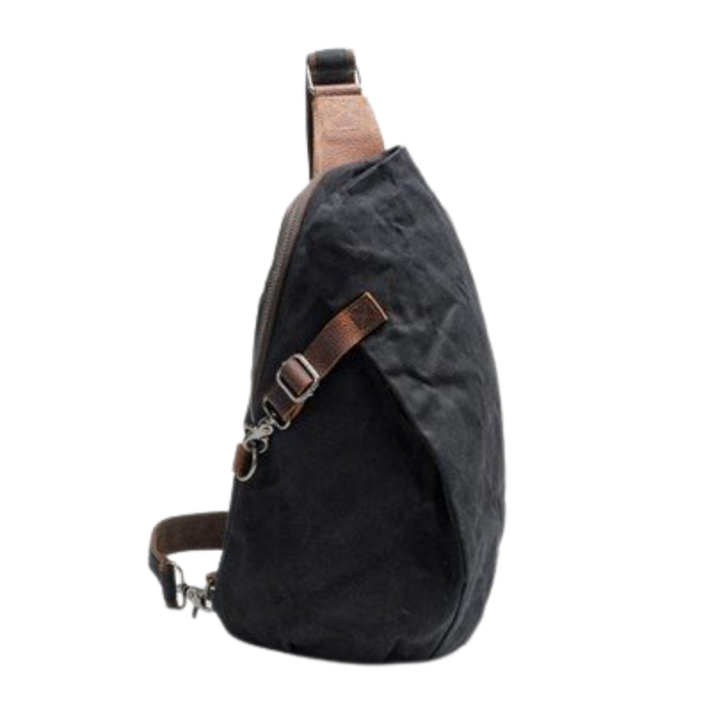 Handmade Leather Canvas Chest Bag - Blue Sebe Handmade Leather Bags