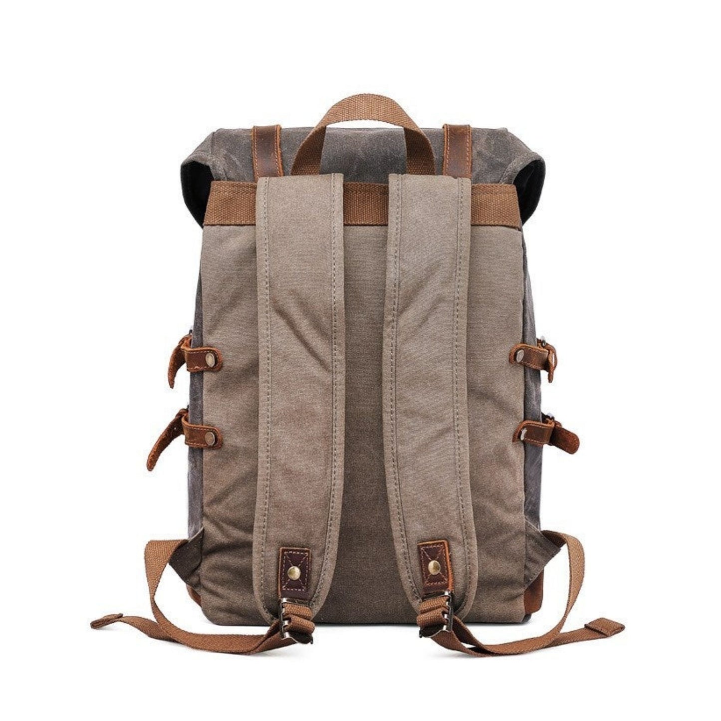 Handmade Waxed Canvas Hiking Backpack - Blue Sebe Handmade Leather Bags