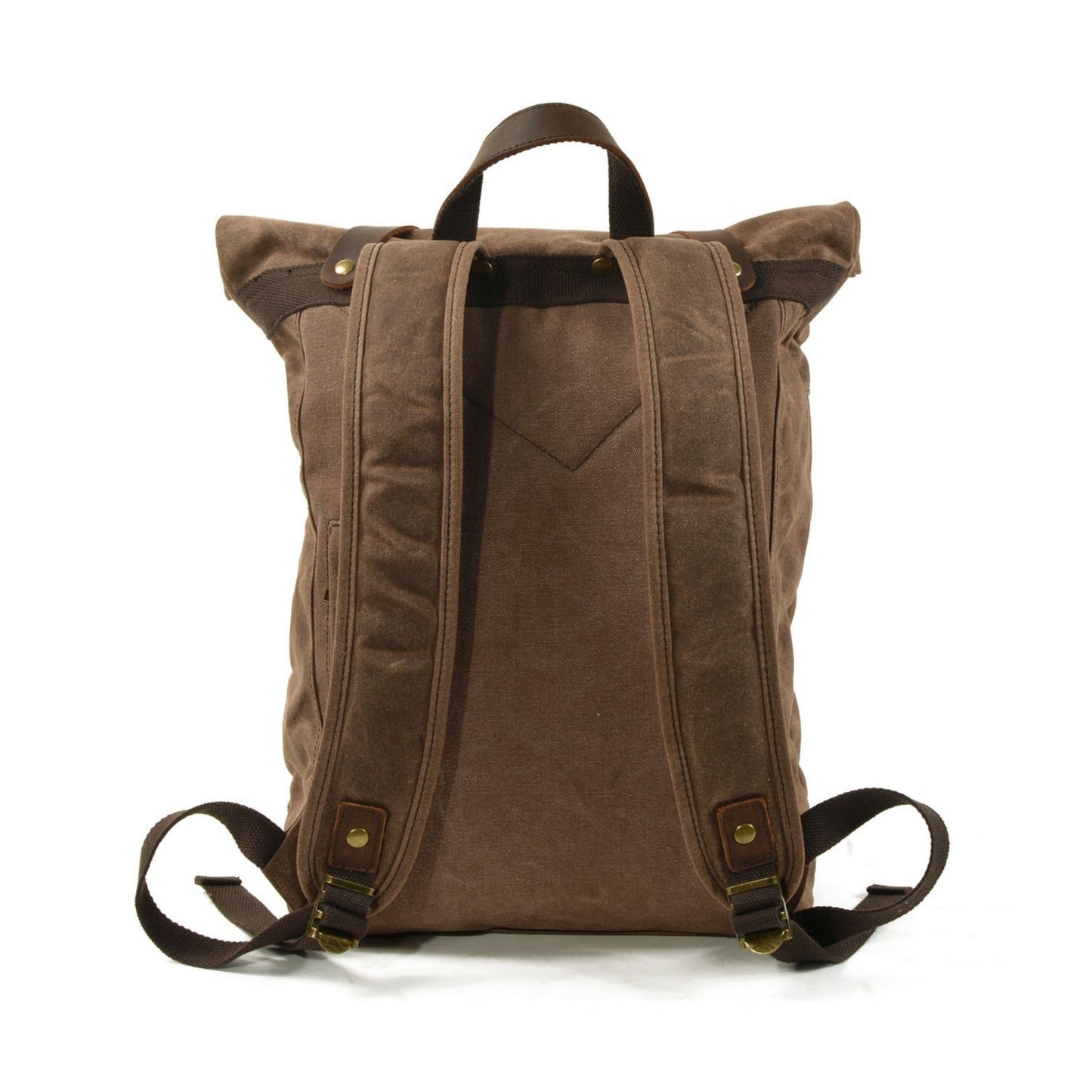 Handmade Waxed Canvas Leather Backpack - Blue Sebe Handmade Leather Bags