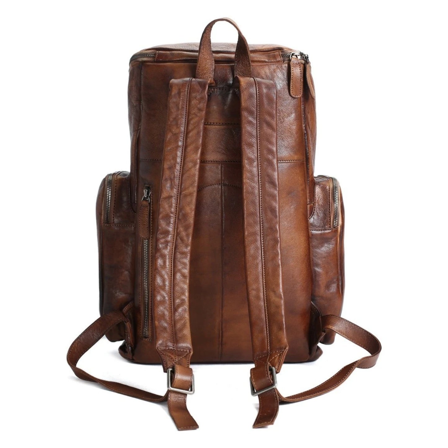 Handmade Vintage Leather Oversized Travel Backpack - Blue Sebe Handmade Leather Bags
