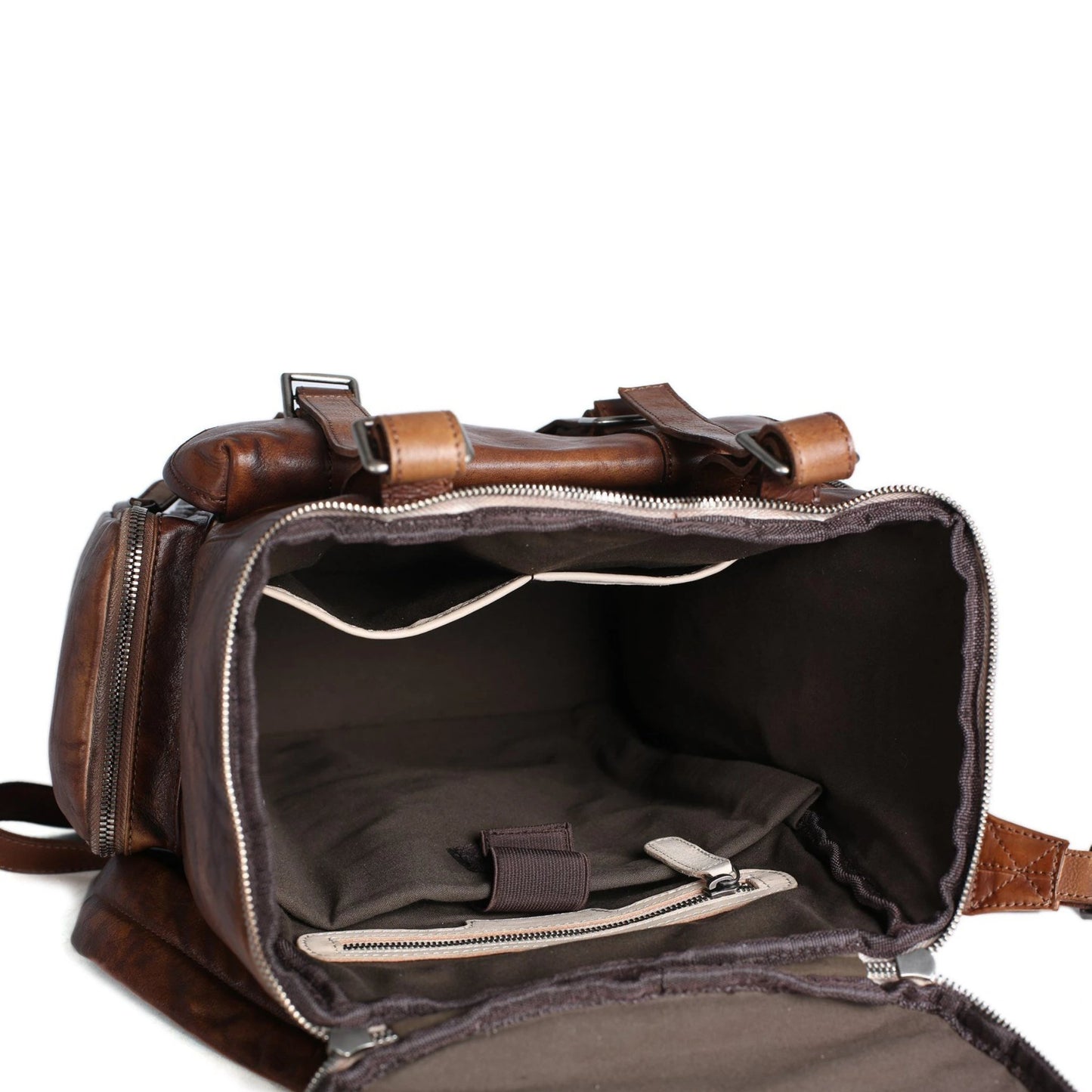 Handmade Vintage Leather Oversized Travel Backpack - Blue Sebe Handmade Leather Bags