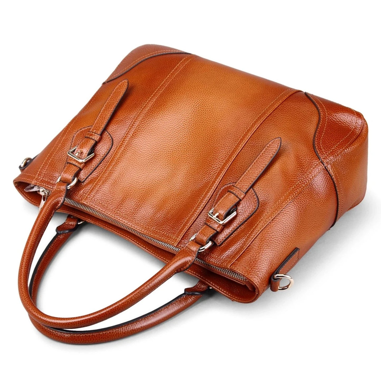 Handmade Full Grain Leather Cross Body Tote Handbag - Blue Sebe Handmade Leather Bags