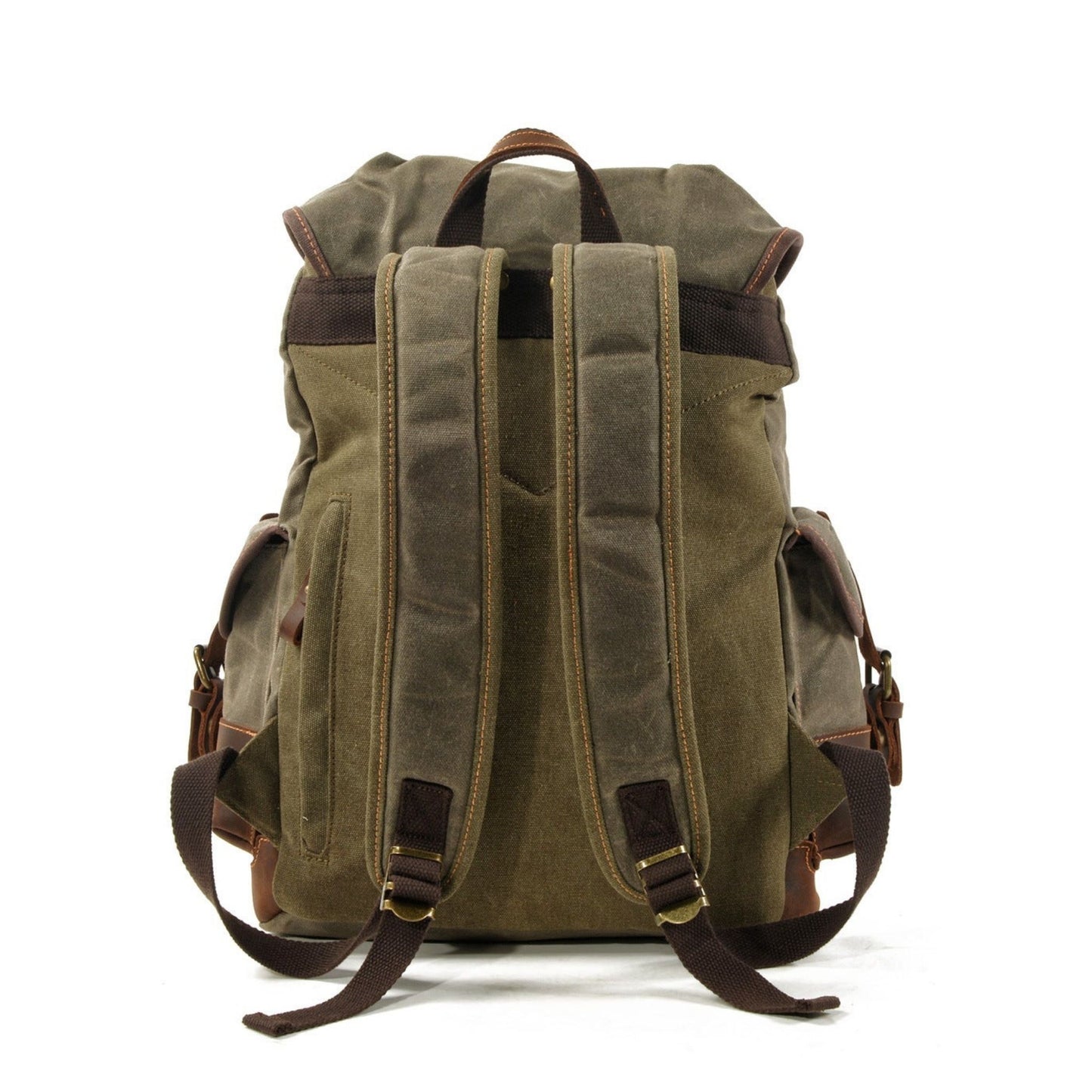 Waxed Canvas Hiking Backpack - Blue Sebe Handmade Leather Bags