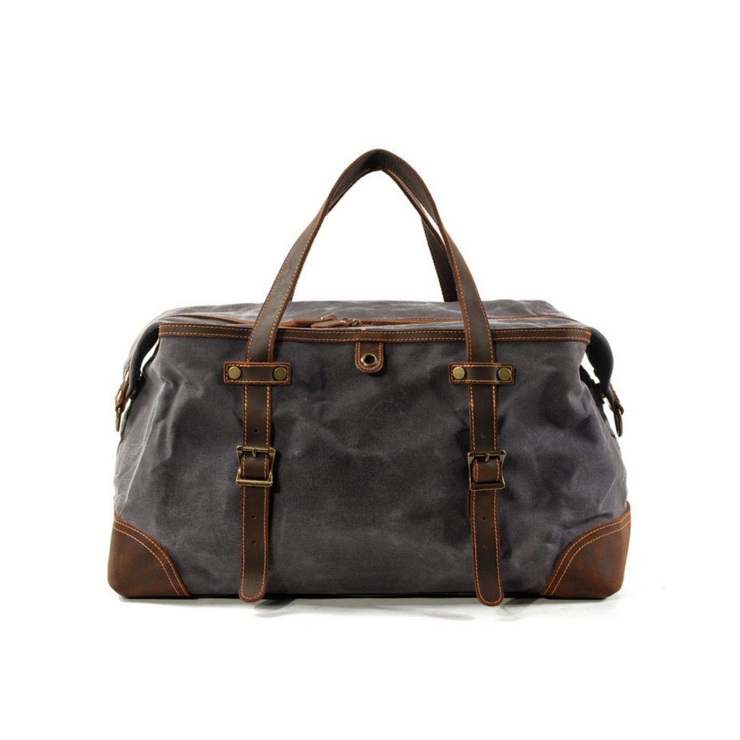 Waxed Canvas Holdall Duffel Bag - Blue Sebe Handmade Leather Bags