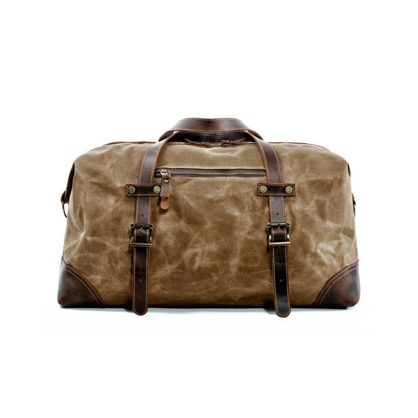 Waxed Canvas Holdall Duffel Bag - Blue Sebe Handmade Leather Bags