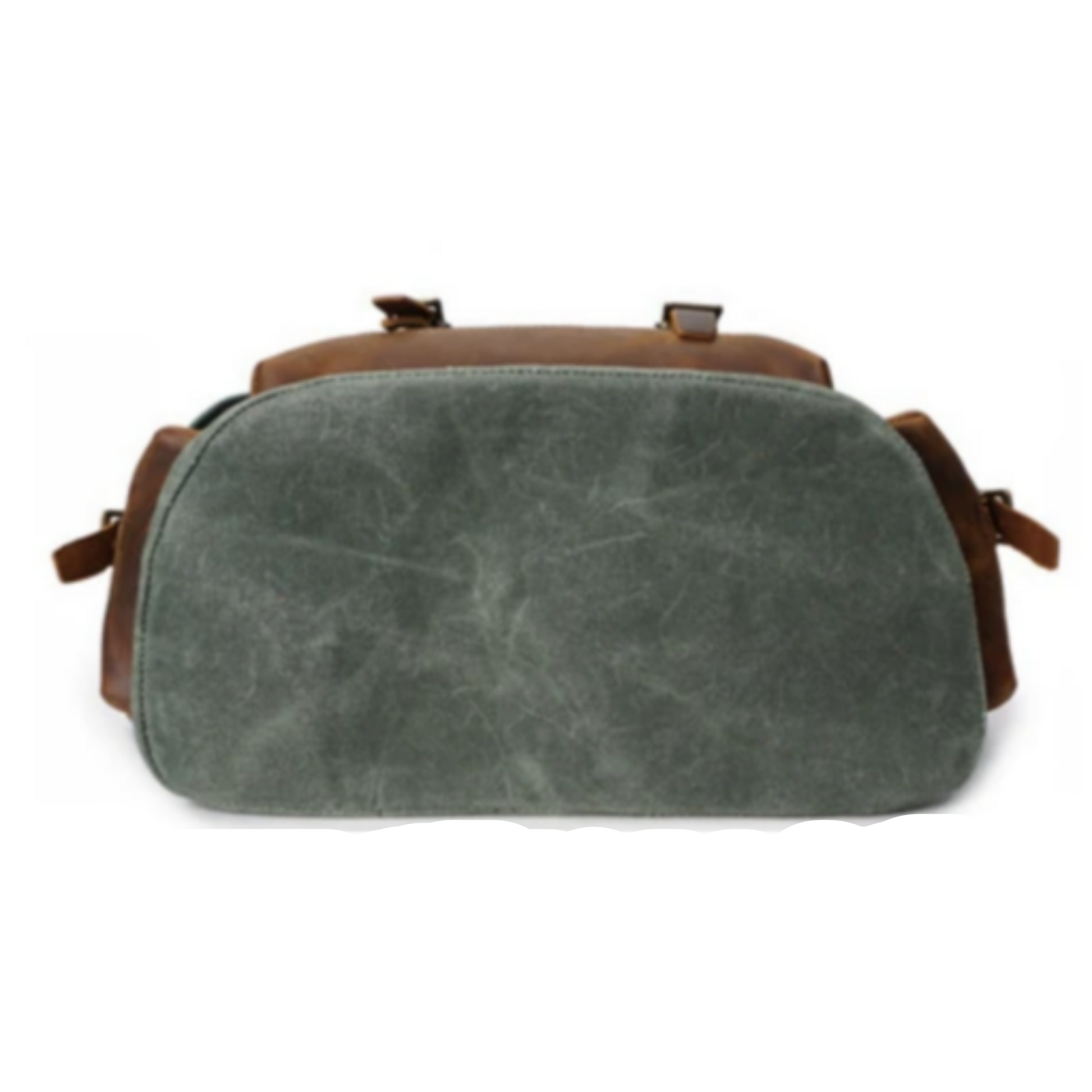 Vintage Oil Waxed Canvas With Leather Waterproof School Backpack - Blue Sebe Handmade Leather Bags