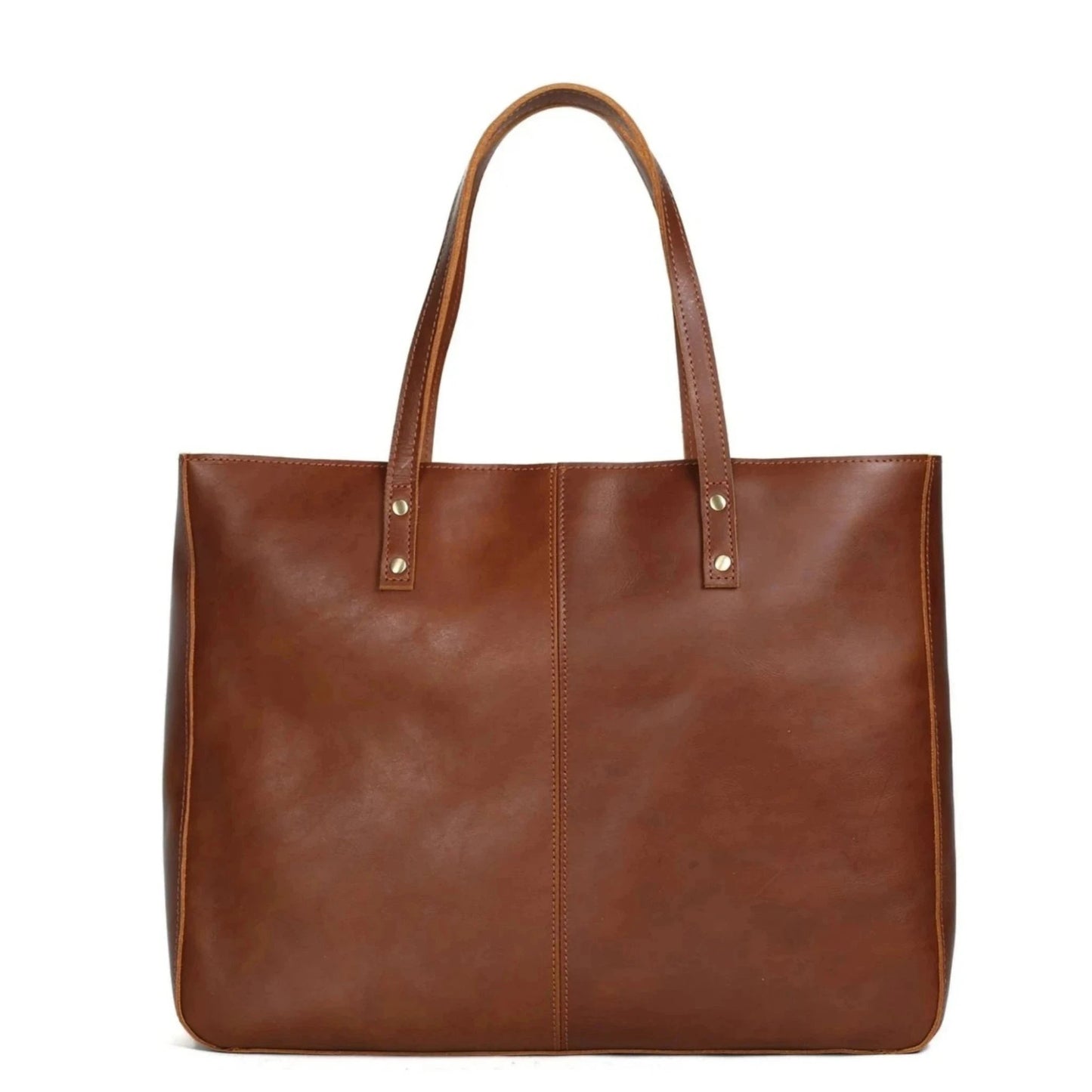 Handmade Full Grain Leather Tote Handbag - Simple 2 - Blue Sebe Handmade Leather Bags