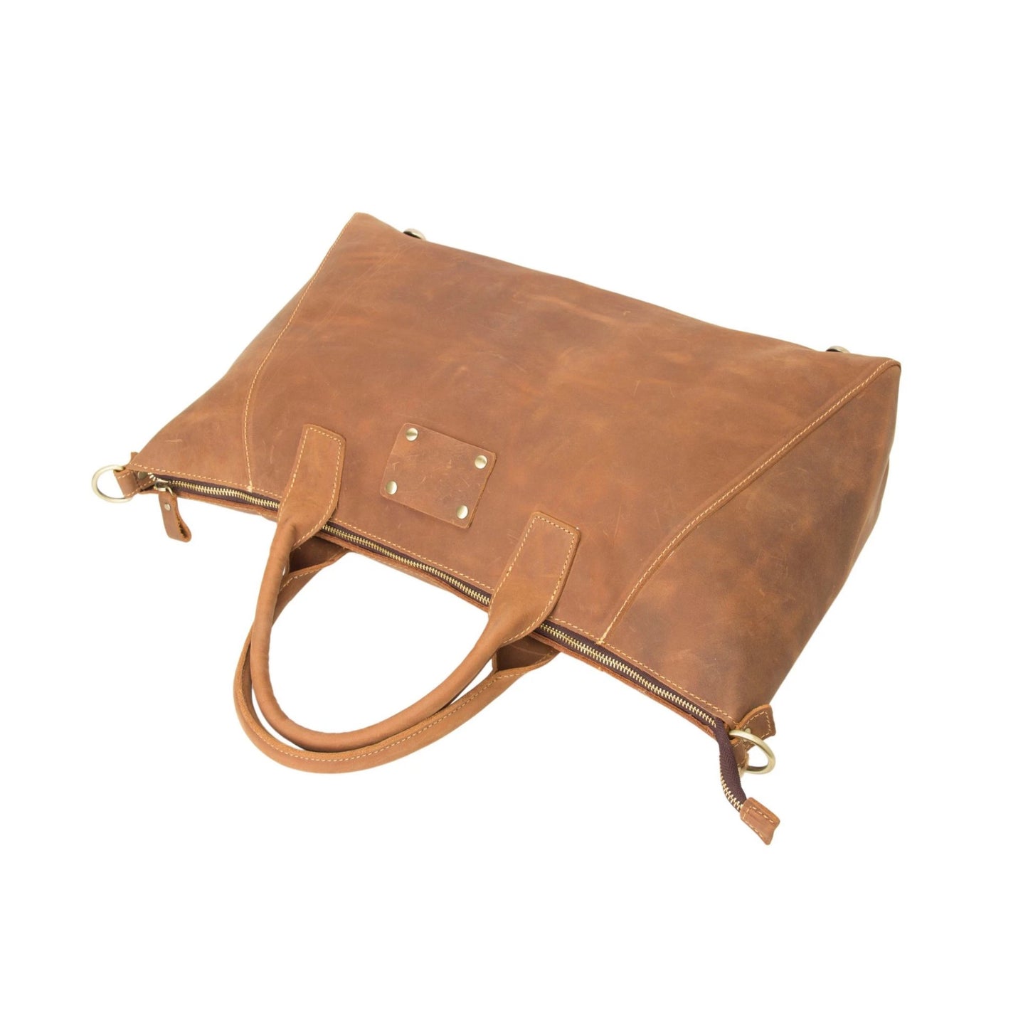 Handmade Genuine Leather Shoulder Tote Handbag - Blue Sebe Handmade Leather Bags