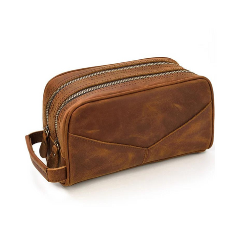 Leather Toiletry Bag, Groomsmen Gift, Custom Leather Dopp Kit