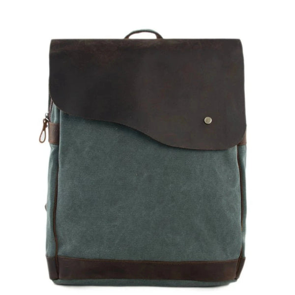 Handmade Canvas with Leather School Backpack