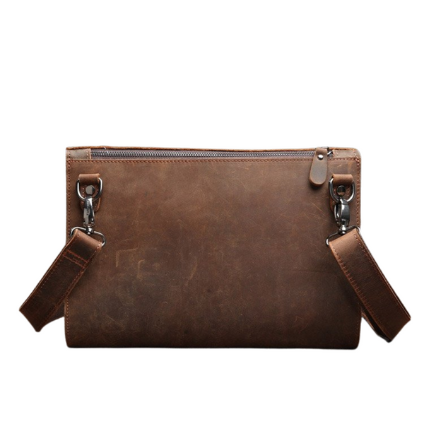 Handmade Genuine Natural Leather Clutch, Messenger Bag - DB - Blue Sebe Handmade Leather Bags