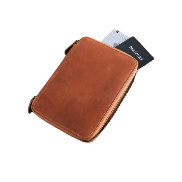 Personalized Initials Leather Travel Wallet, Passport Holder - Groomsmen Gift