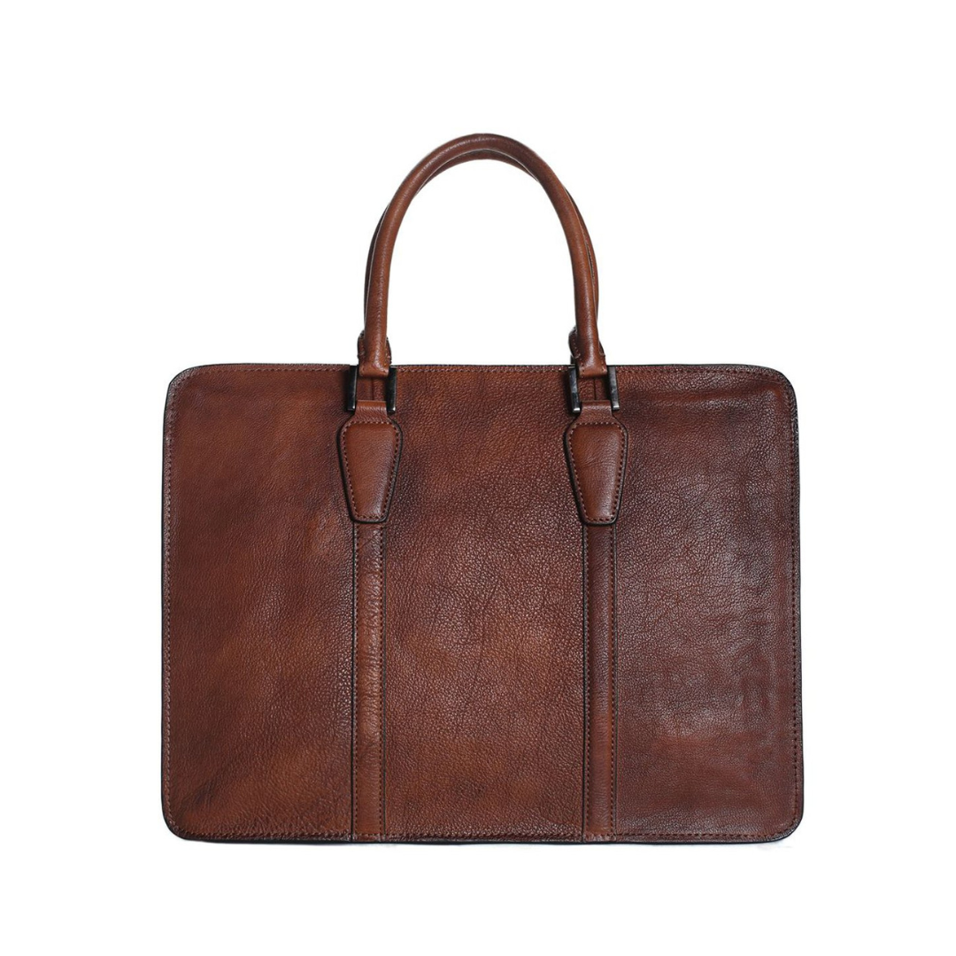 Handmade Vintage Full Grain Leather Briefcase, Laptop Bag, Men's Handbag&nbsp;