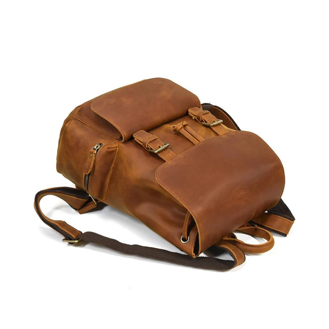 Handmade Vintage Crazy Horse Leather Backpack Travel Backpack