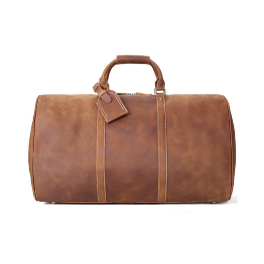 Handmade Extra Large Vintage Full Grain Leather Travel Bag, Duffle Bag, Holdall Luggage Bag